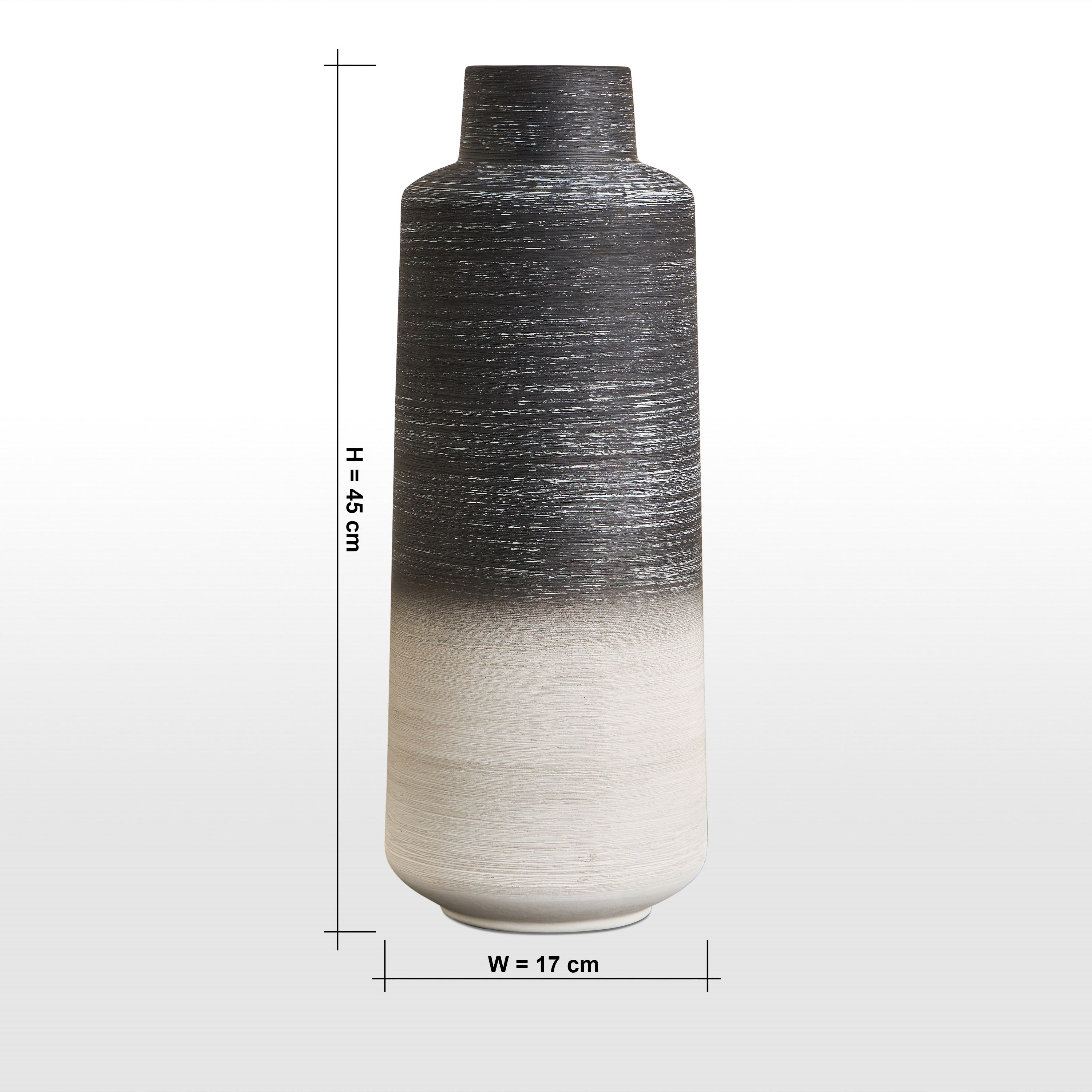 Modern Mono Ash Ceramic Vase - 45 cm-household-decor-vasesandbowls-image-4