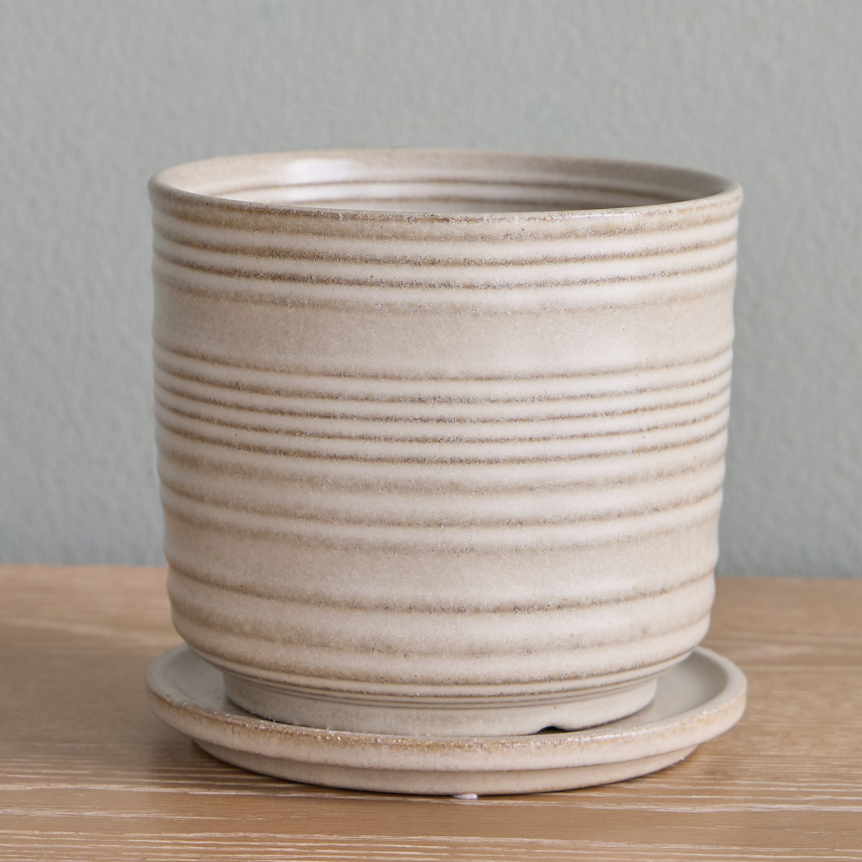 Raha Bailey Ribbed Ceramic Planter - 14 cm-household-gardenandoutdoor-potsandplanters-planters-image-2
