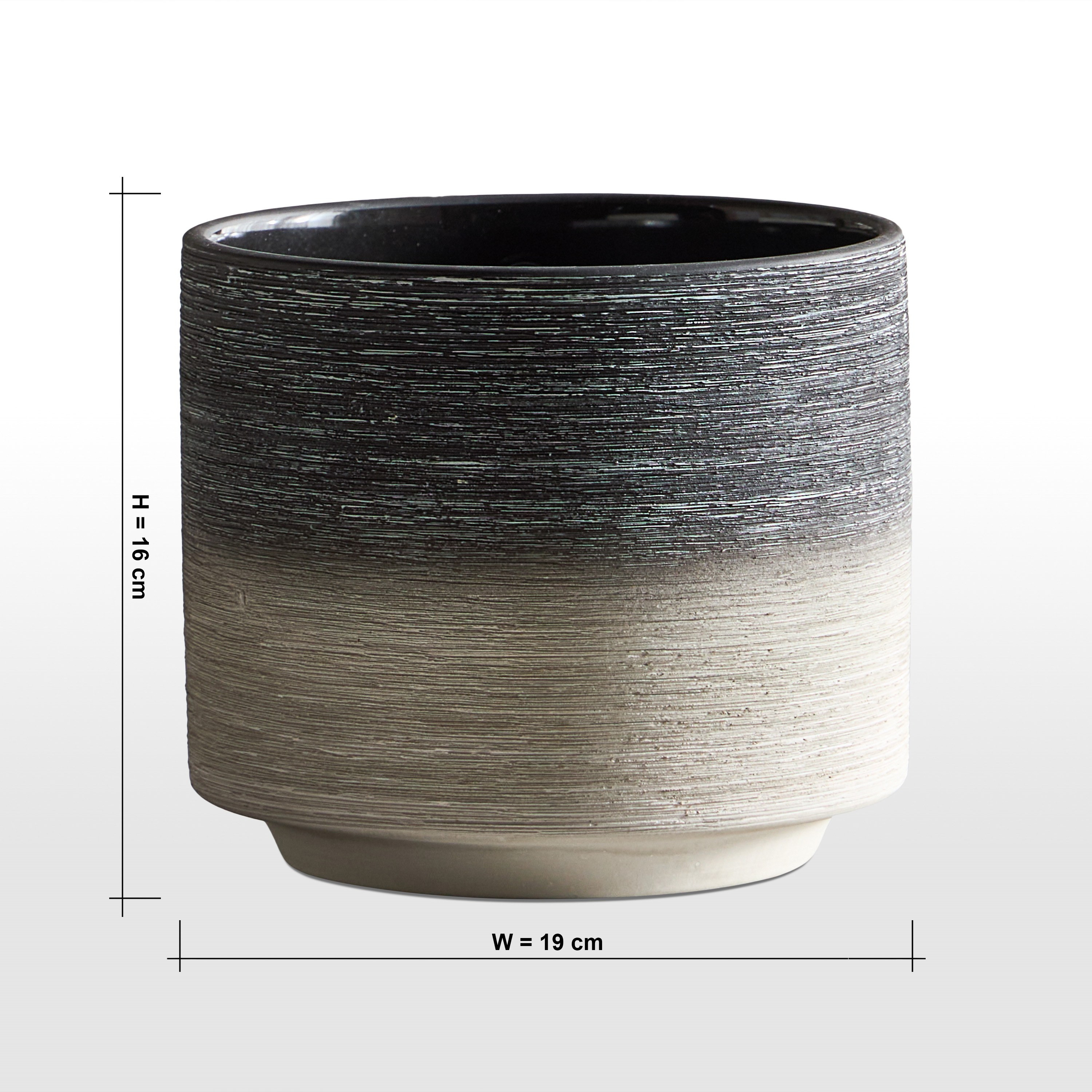 Modern Mono Ash Ombre Planter - 16 cm-household-gardenandoutdoor-potsandplanters-planters-image-5