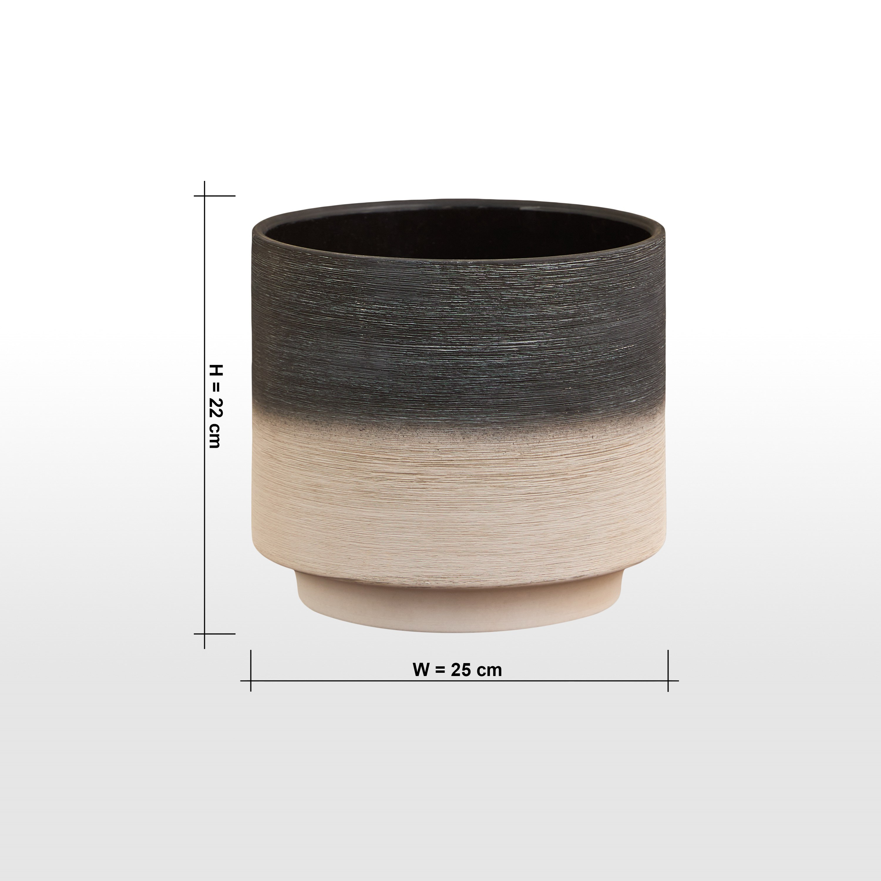 إناء زرع سيراميك متدرّج اللون مونو آش - مودرن - 22 سم-household-gardenandoutdoor-potsandplanters-planters-image-5