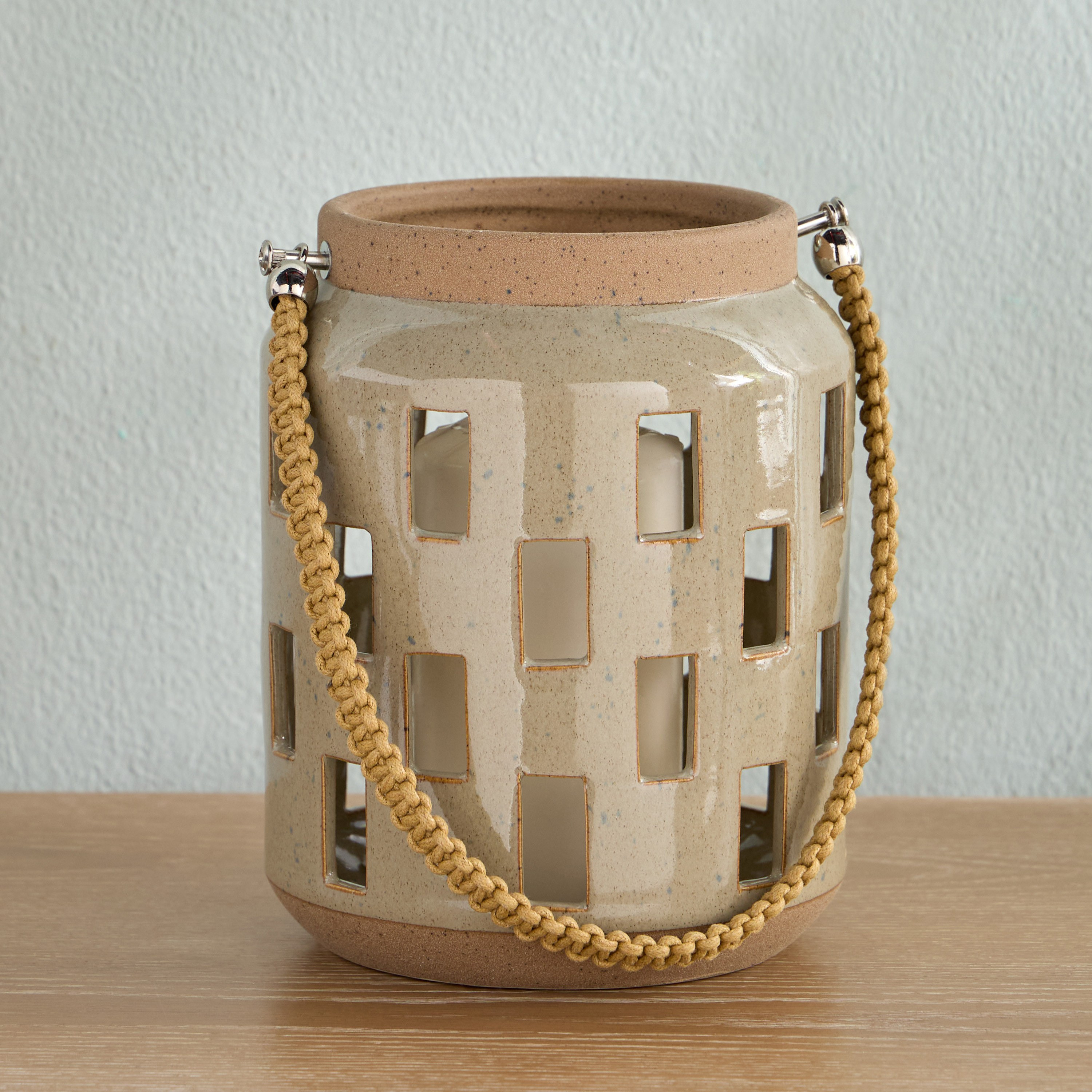 Raha Benji Ceramic Lantern - 21 cm-household-decor-candleholdersandlanterns-image-1