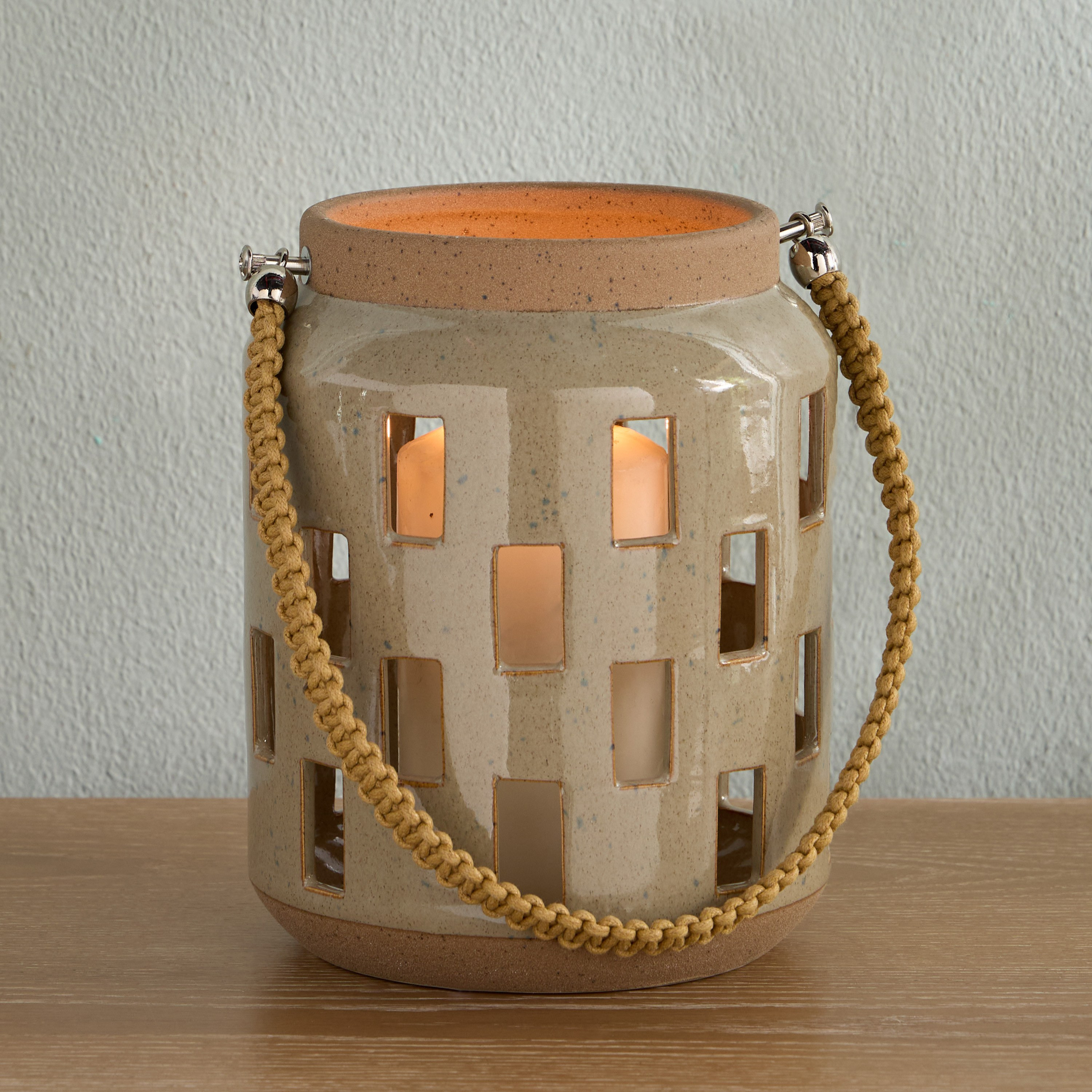 Raha Benji Ceramic Lantern - 21 cm-household-decor-candleholdersandlanterns-image-2