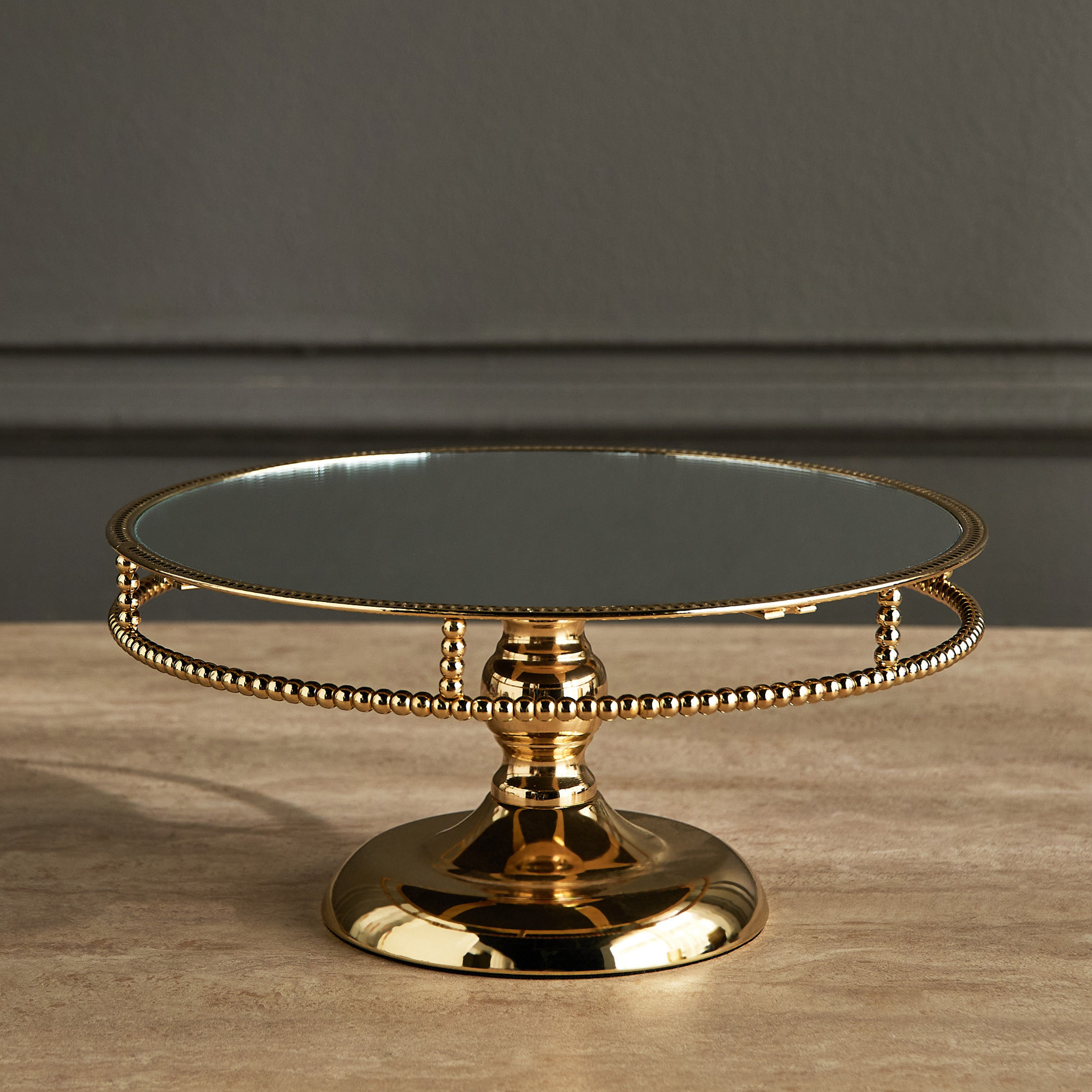 Fatima Beaded Cake Stand - 30 cm-household-decor-boxesandtrays-image-1