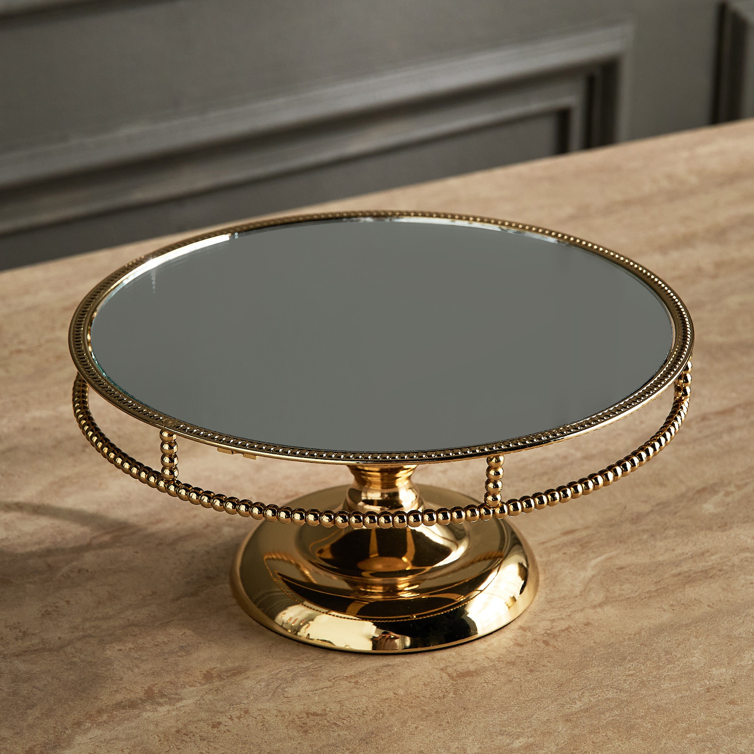 Fatima Beaded Cake Stand - 30 cm-household-decor-boxesandtrays-image-2