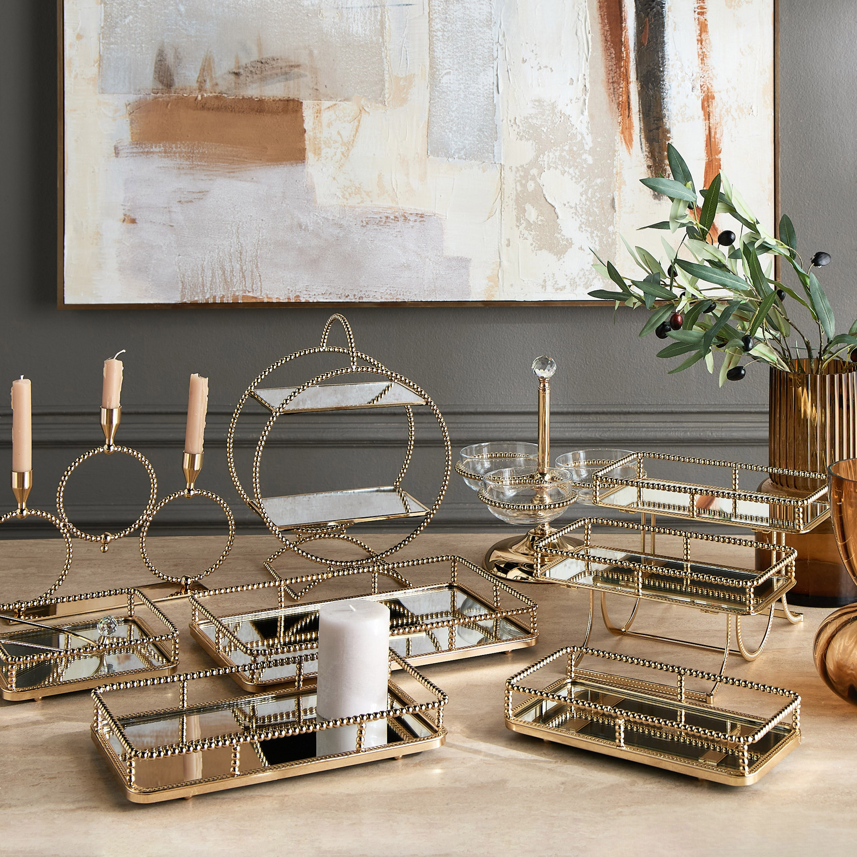 صينية ديكور مرصّعة بالخرز - فاطمة-household-decor-boxesandtrays-image-3