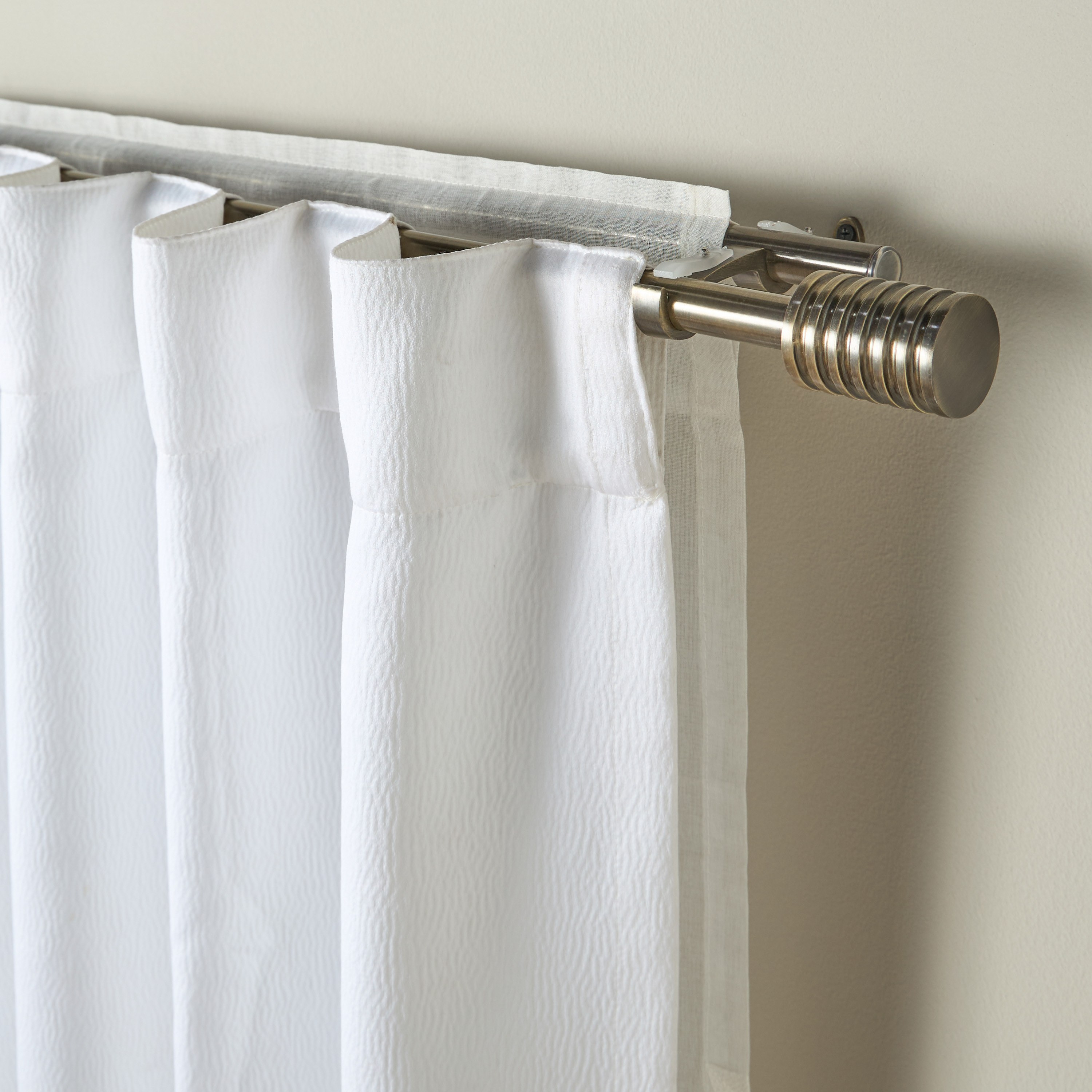 Henry Grooved Barrel Extendable Double Curtain Rod - 110-320 cm