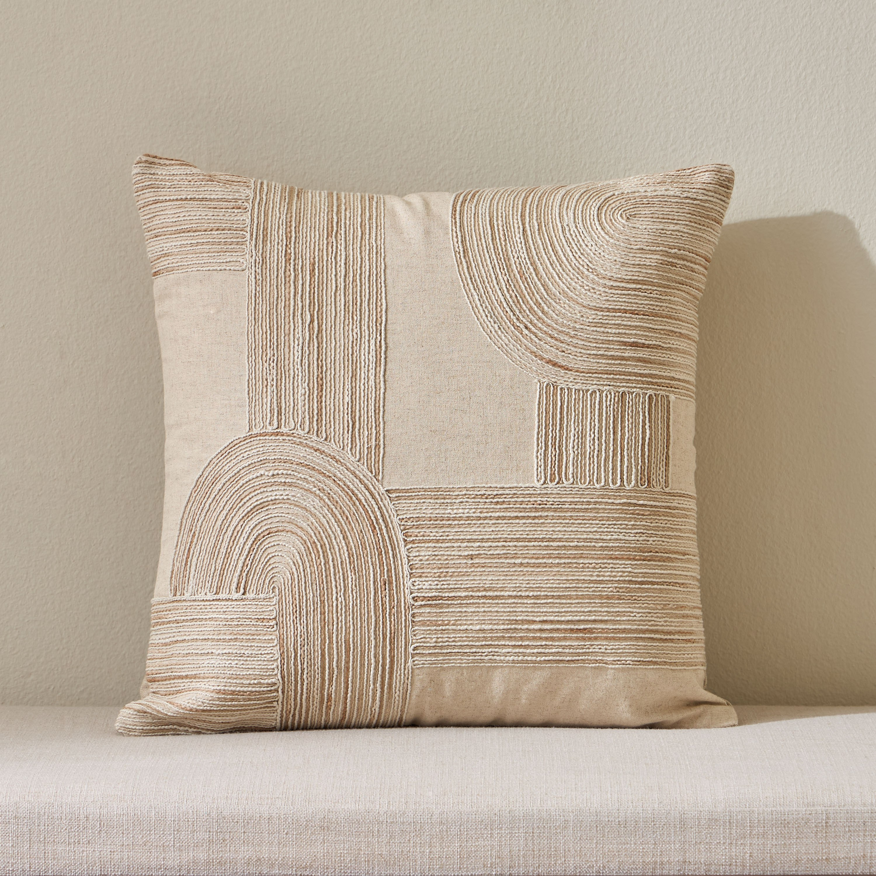 Seb Embroidered Filled Cushion - 50x50 cm-household-cushionsandthrows-filledcushions-decorativecushions-image-1