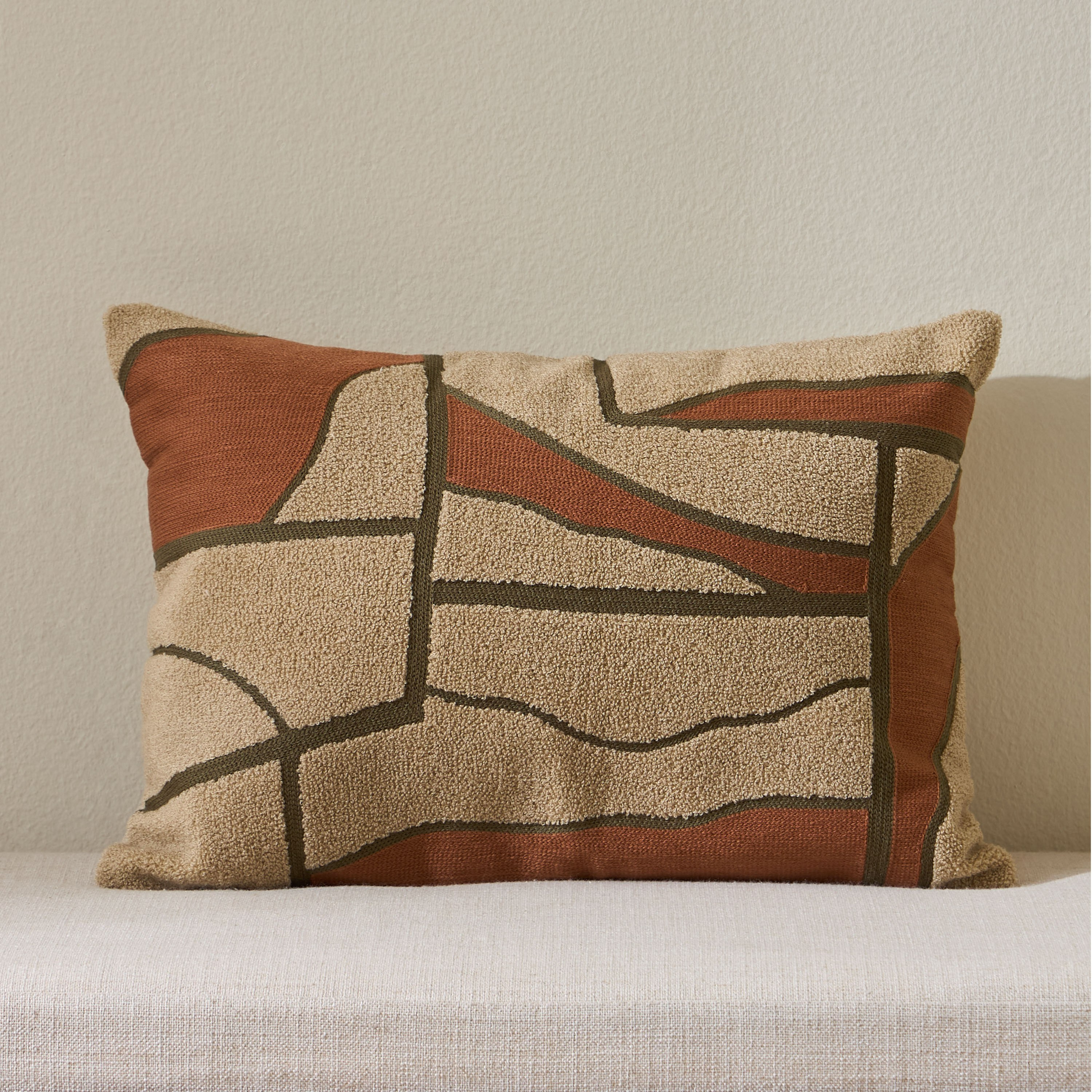 Ollina Embroidered Filled Cushion - 30x50 cm-household-cushionsandthrows-filledcushions-decorativecushions-image-1