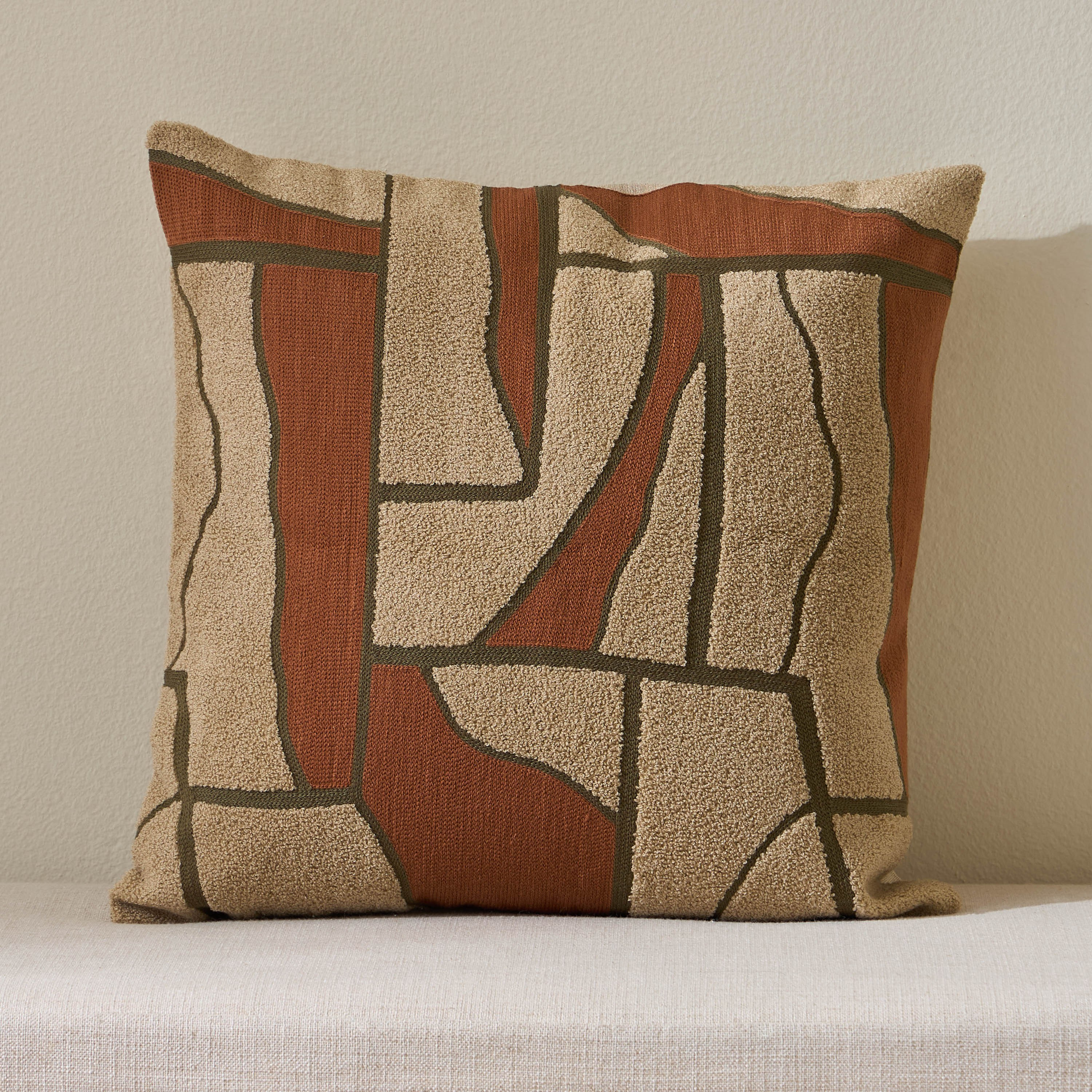 Ollina Embroidered Filled Cushion - 50x50 cm-household-cushionsandthrows-filledcushions-decorativecushions-image-1