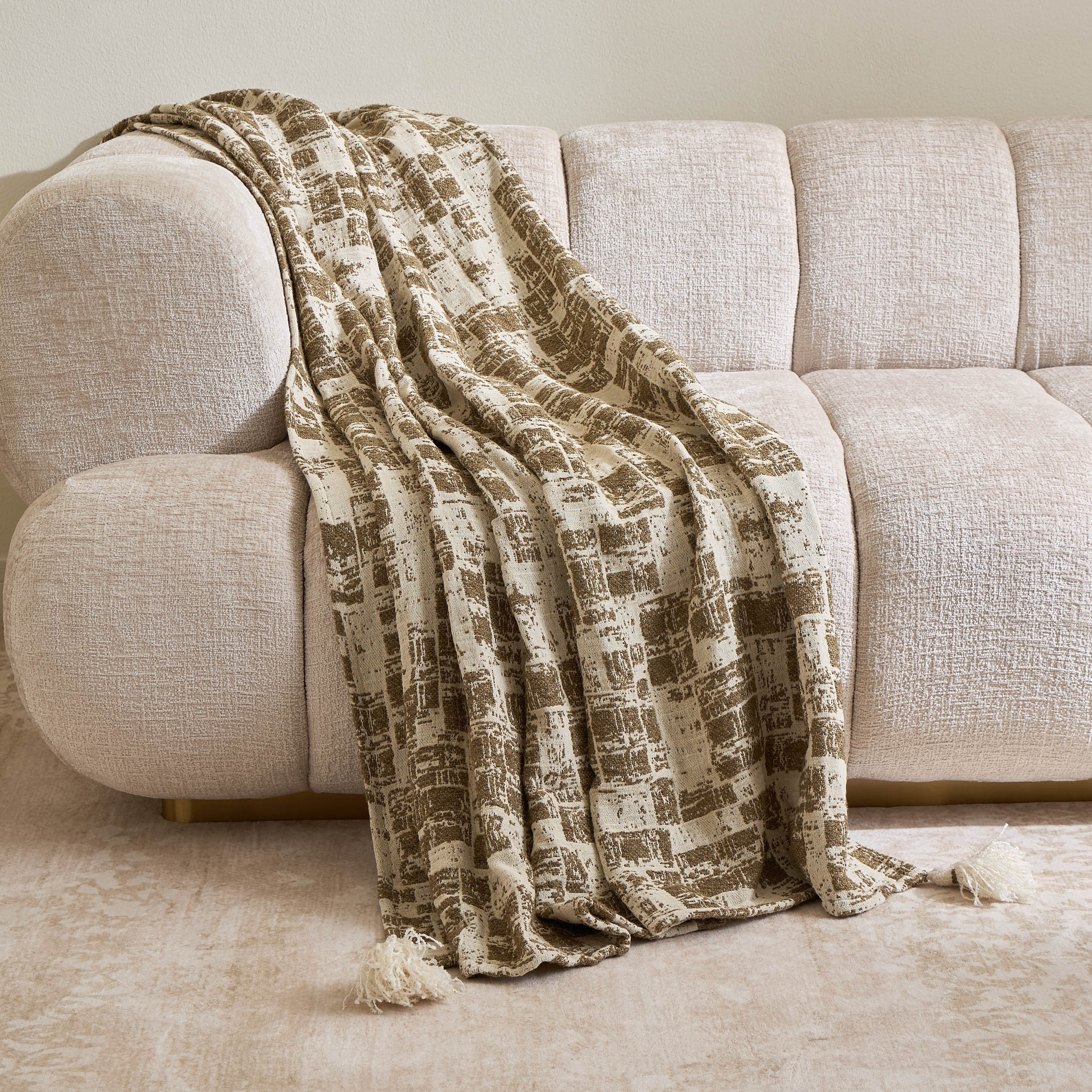 Brice Jacquard Cotton Boucle Throw - 130x170 cm-household-cushionsandthrows-throwsandblankets-throws-image-1