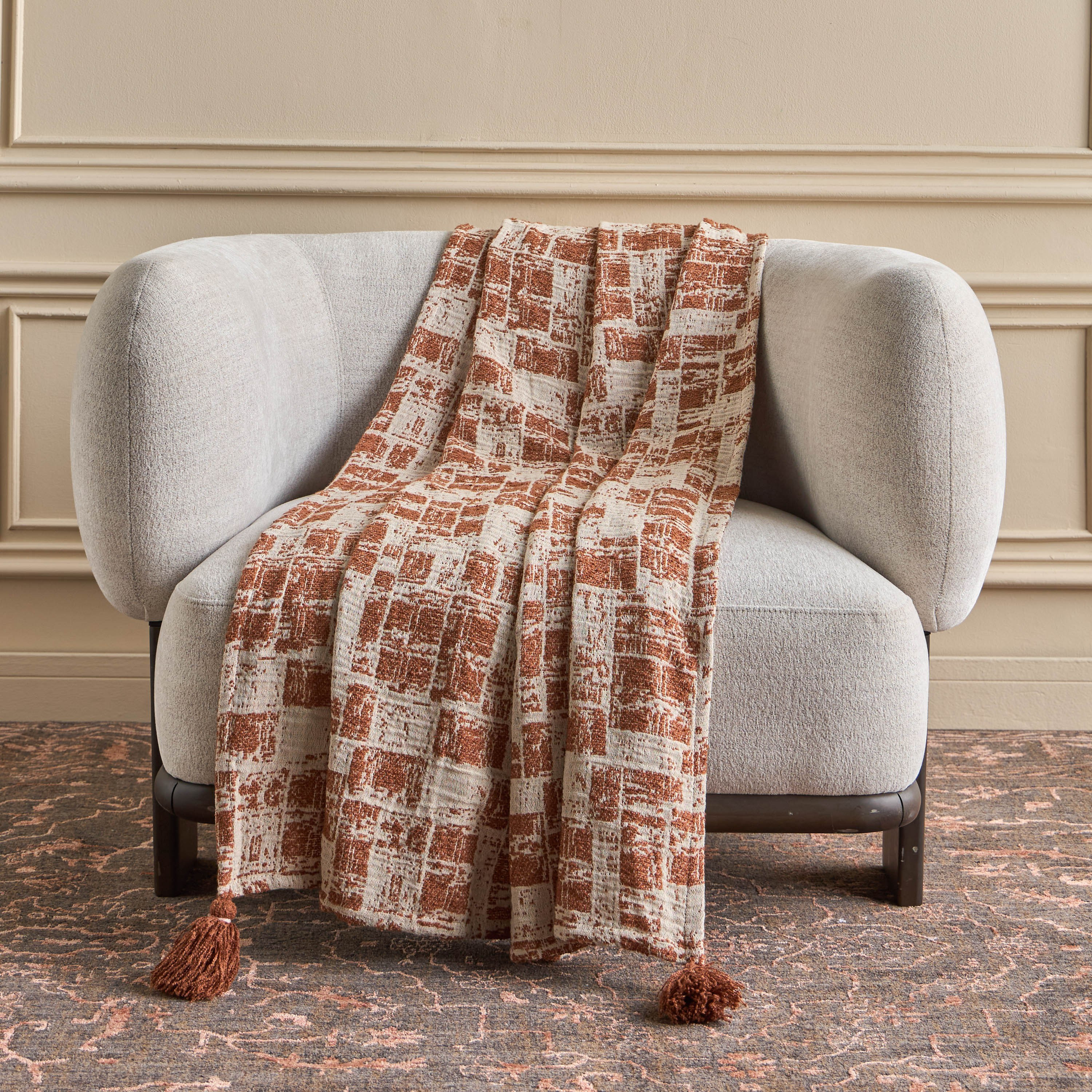 بطانية خفيفة بوكليه قطن جاكار - برايس - 130x170 سم-household-bedding-blankets-image-1