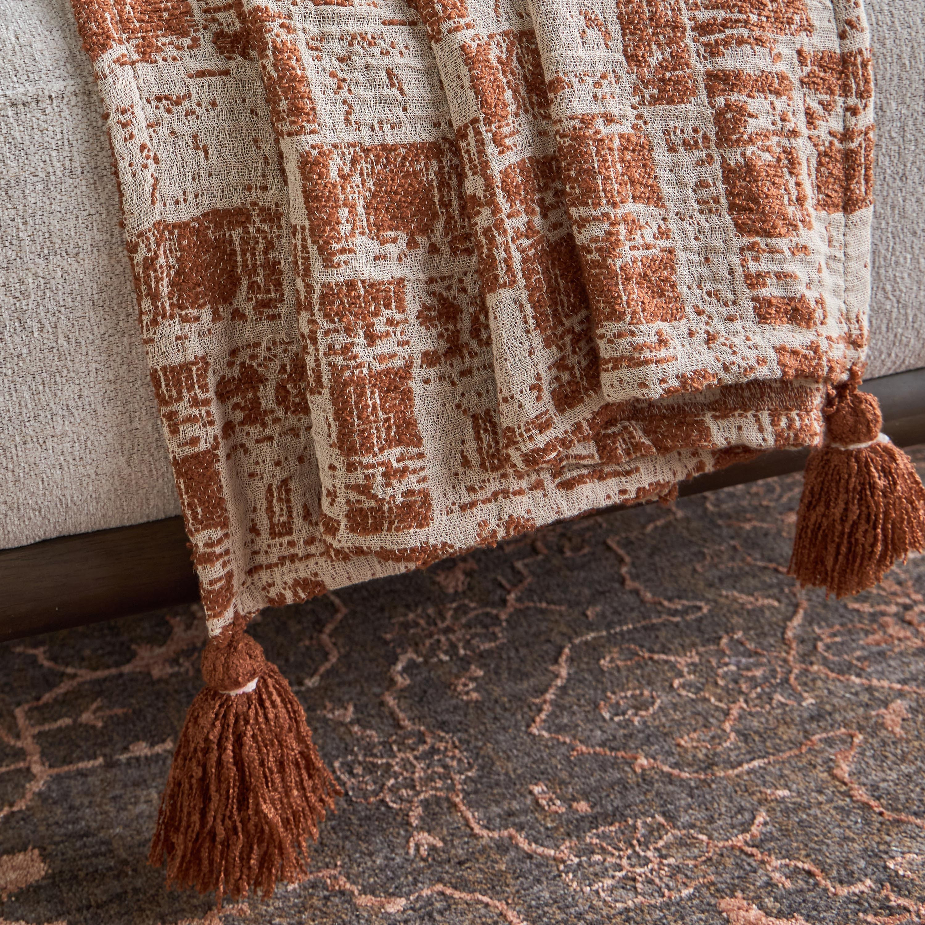 بطانية خفيفة بوكليه قطن جاكار - برايس - 130x170 سم-household-bedding-blankets-image-2
