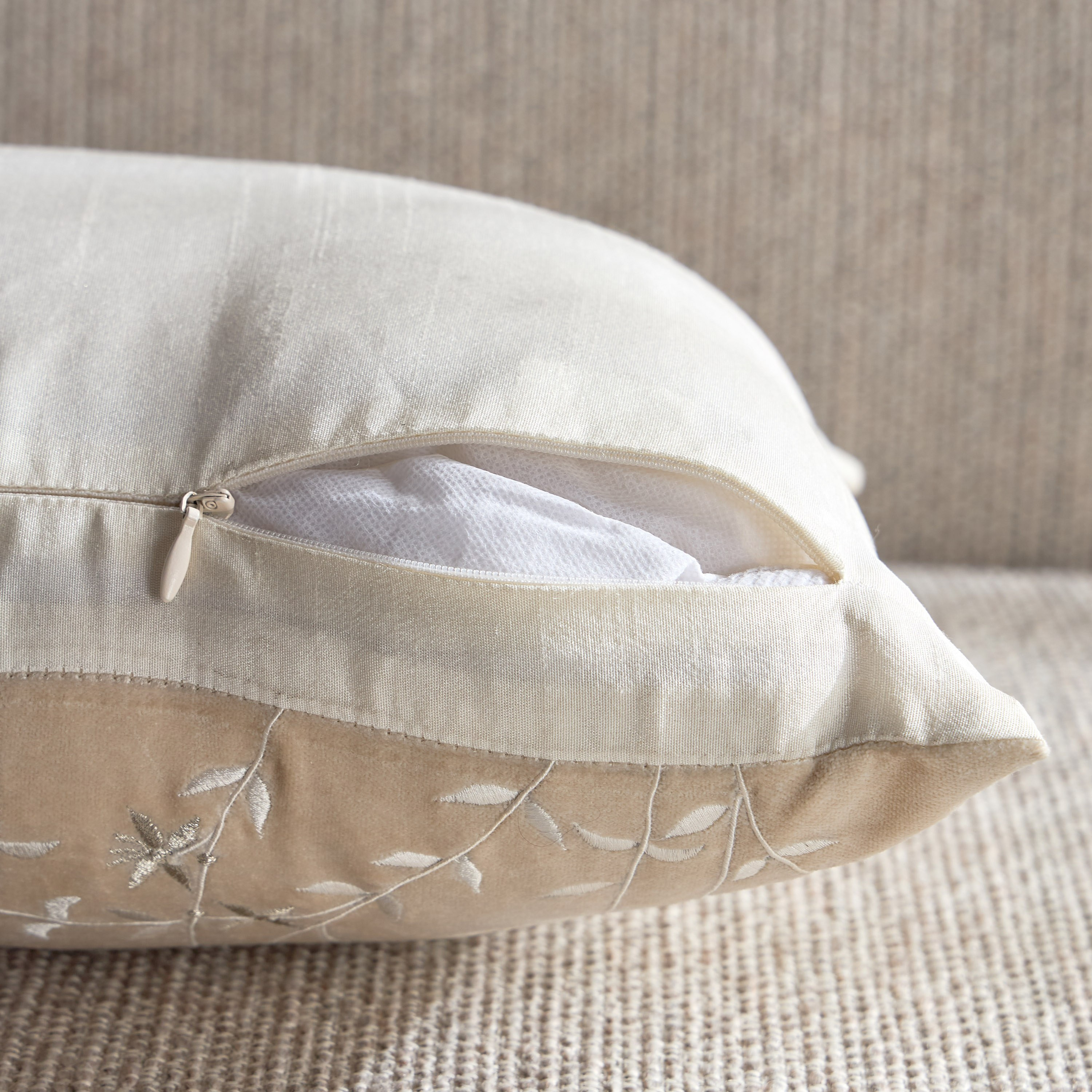 Lilly Floral Embroidered Cushion Cover -30x50 cm-household-cushionsandthrows-cushioncovers-image-3