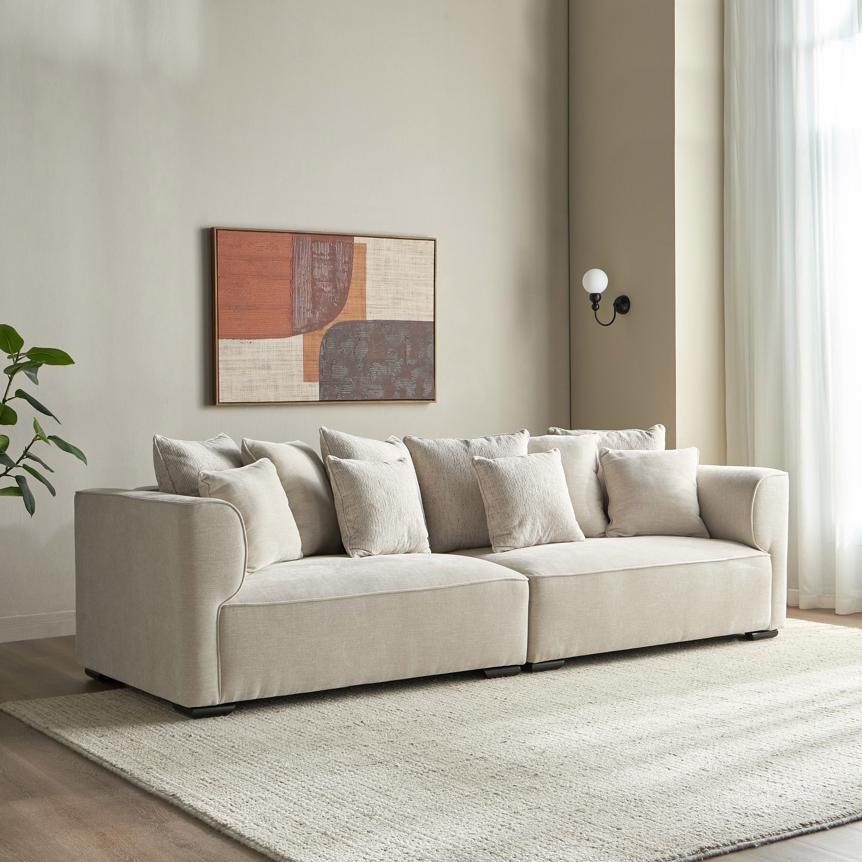 Barron 4-Seater Fabric Sofa