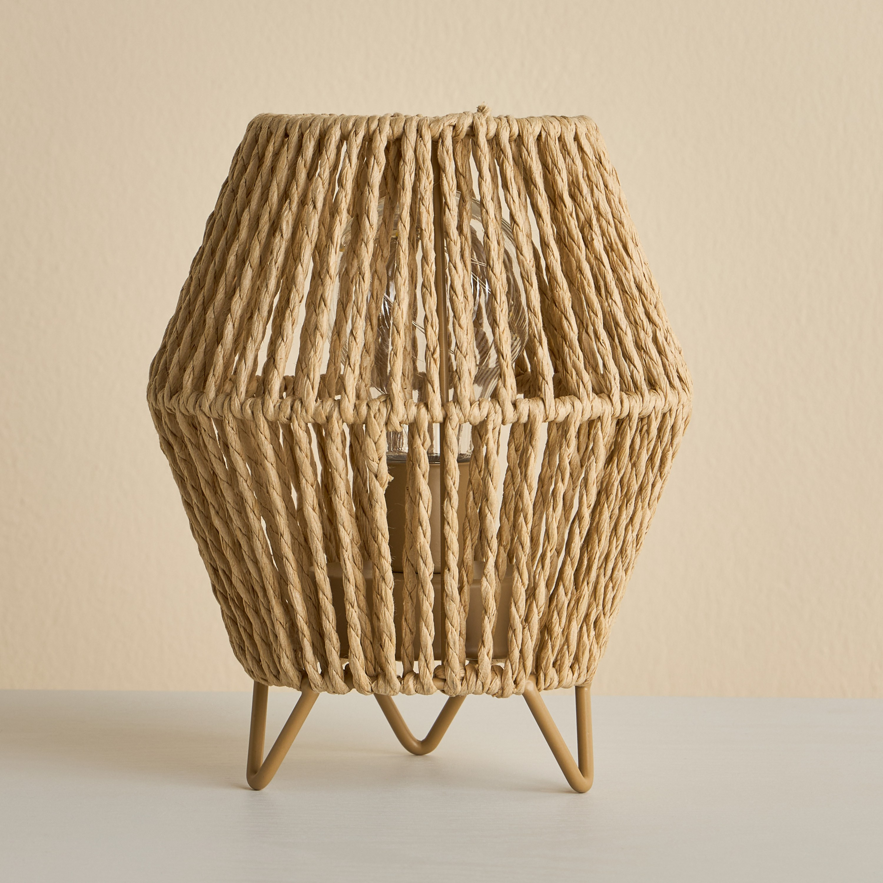 Averil Paper Rope LED Battery Operated Table Lamp - 19 cm