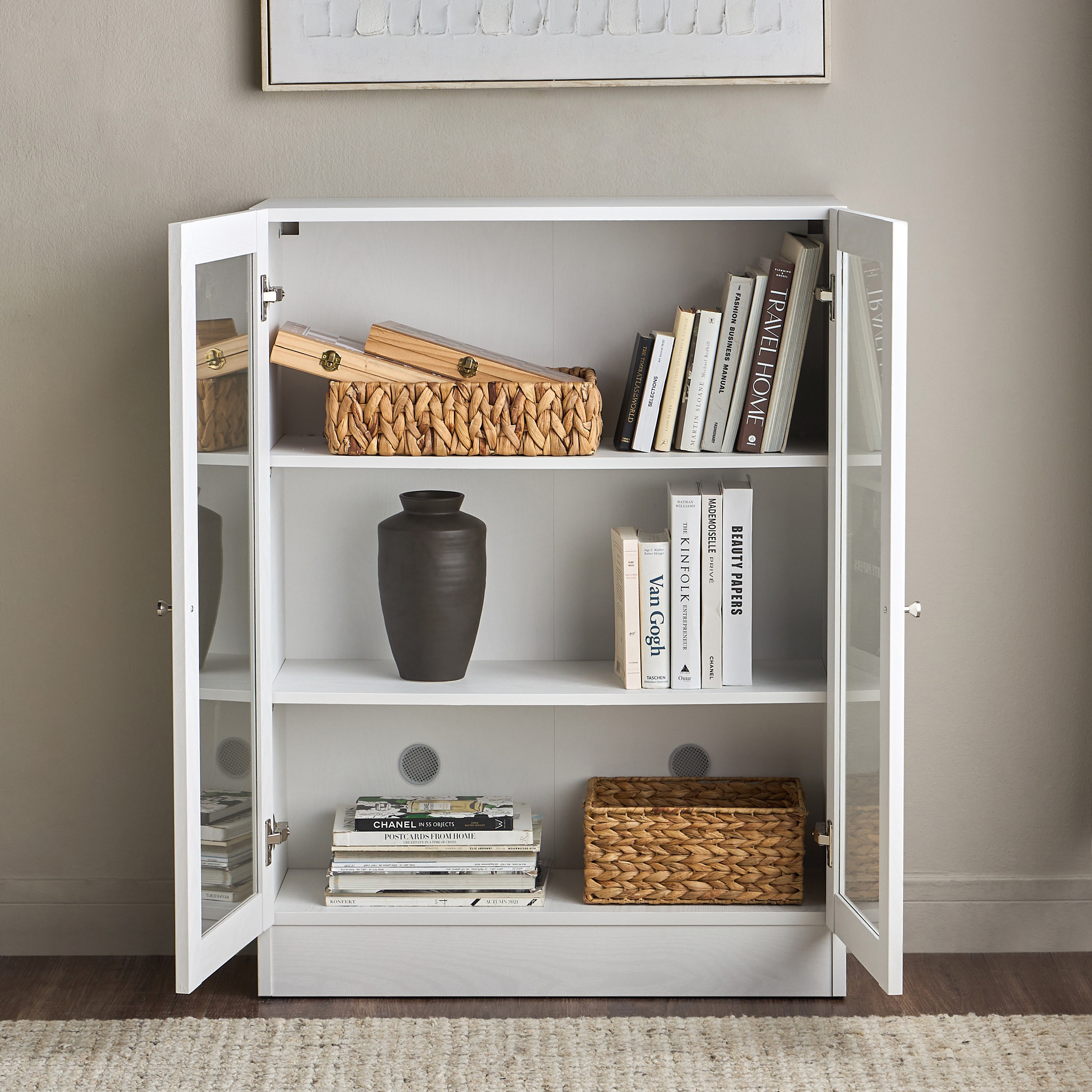 خزانة كتب قصيرة بأبواب زجاج - برايدن - واسعة-furniture-office-bookcasesdividersandstorage-image-3