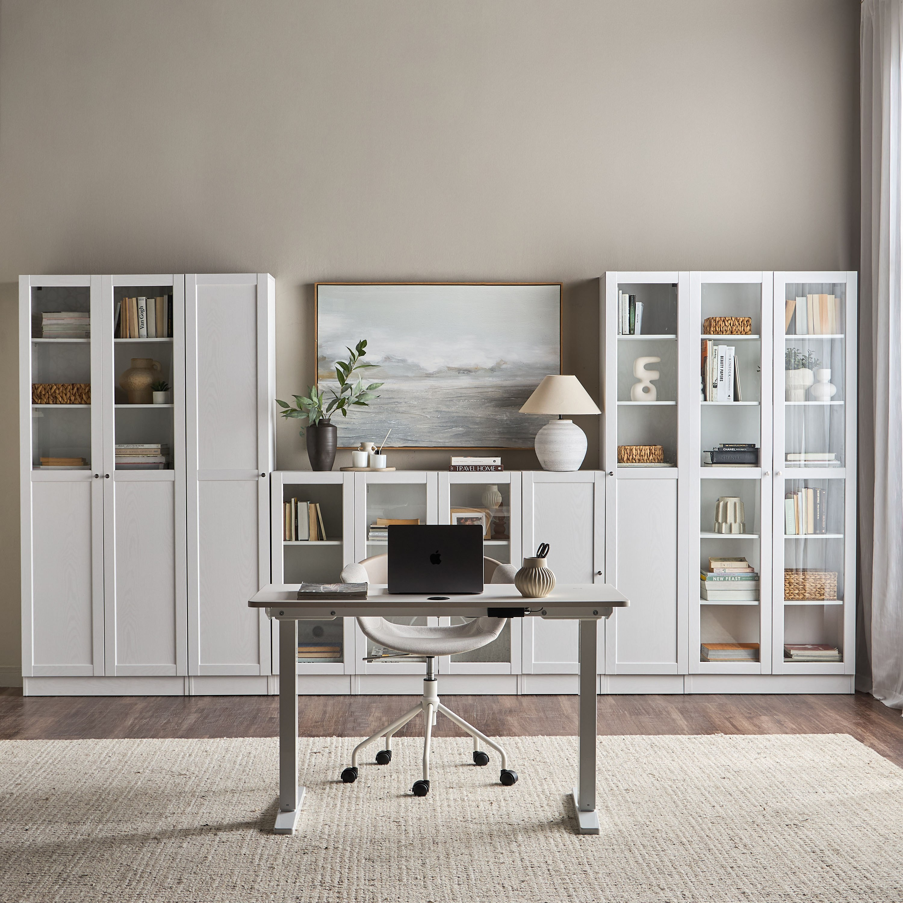خزانة كتب قصيرة بأبواب زجاج - برايدن - واسعة-furniture-office-bookcasesdividersandstorage-image-8