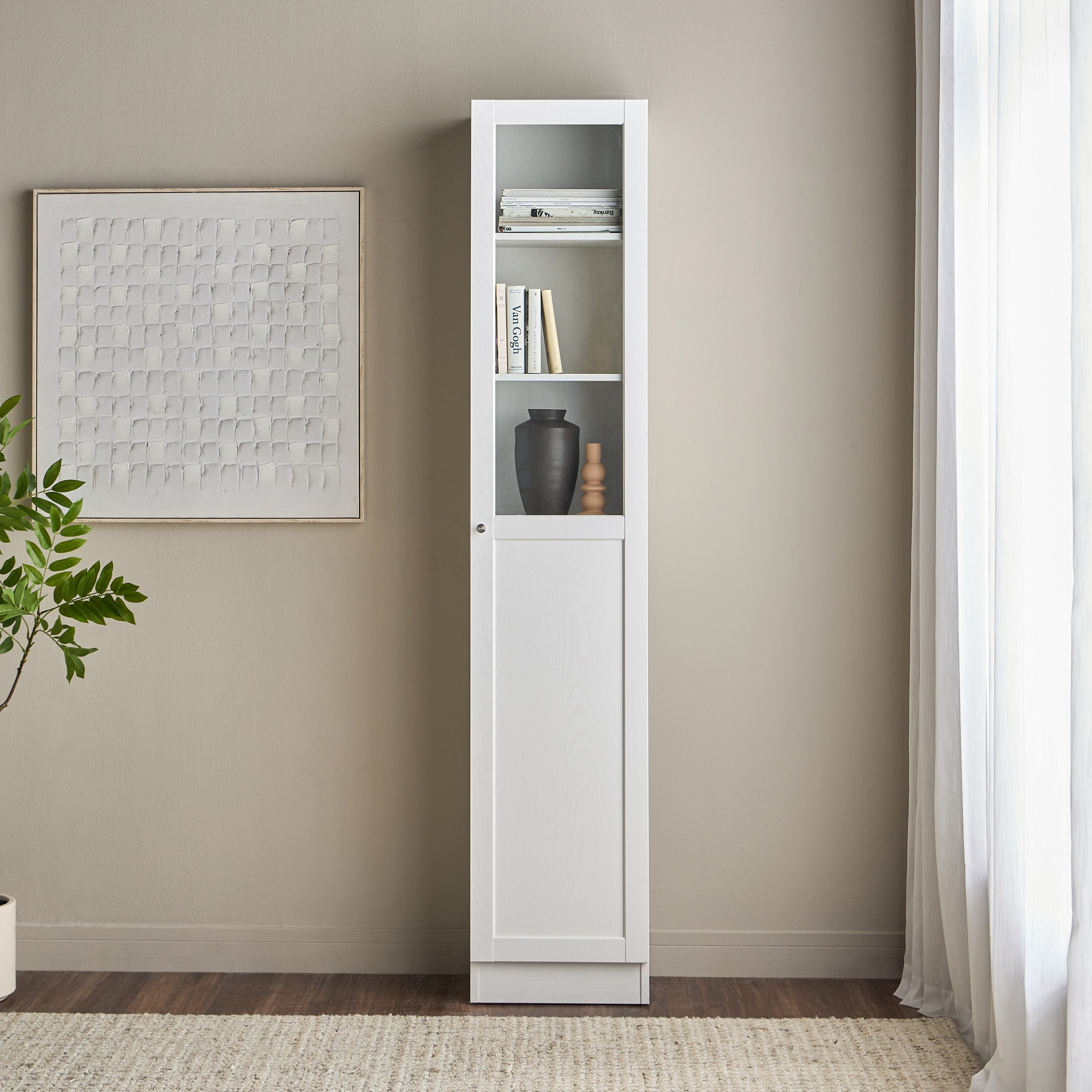 Brayden Tall Bookcase With Half Glass Doors - Compact-furniture-office-bookcasesdividersandstorage-image-2