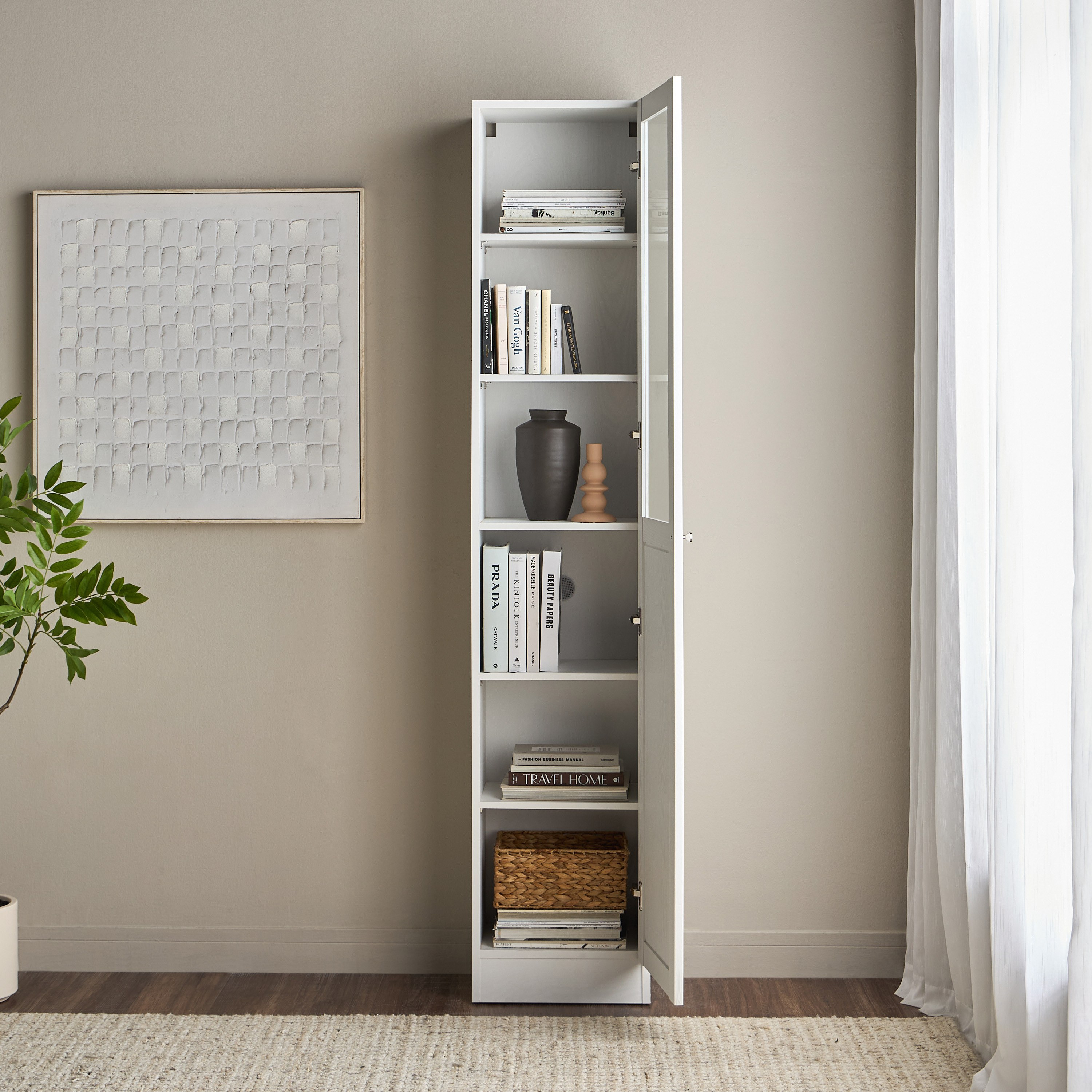 Brayden Tall Bookcase With Half Glass Doors - Compact-furniture-office-bookcasesdividersandstorage-image-3
