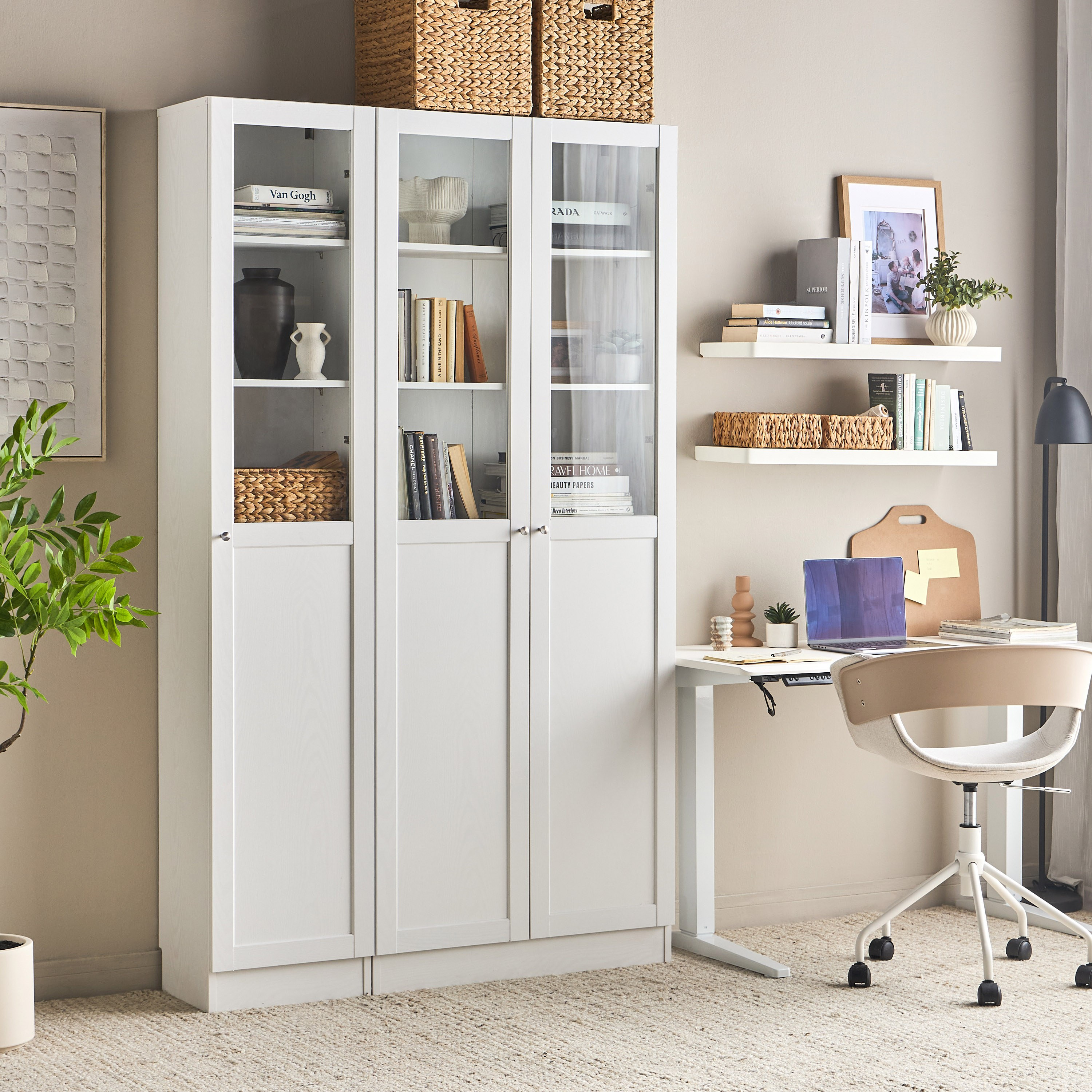 Brayden Tall Bookcase With Half Glass Doors - Wide-furniture-office-bookcasesdividersandstorage-image-6