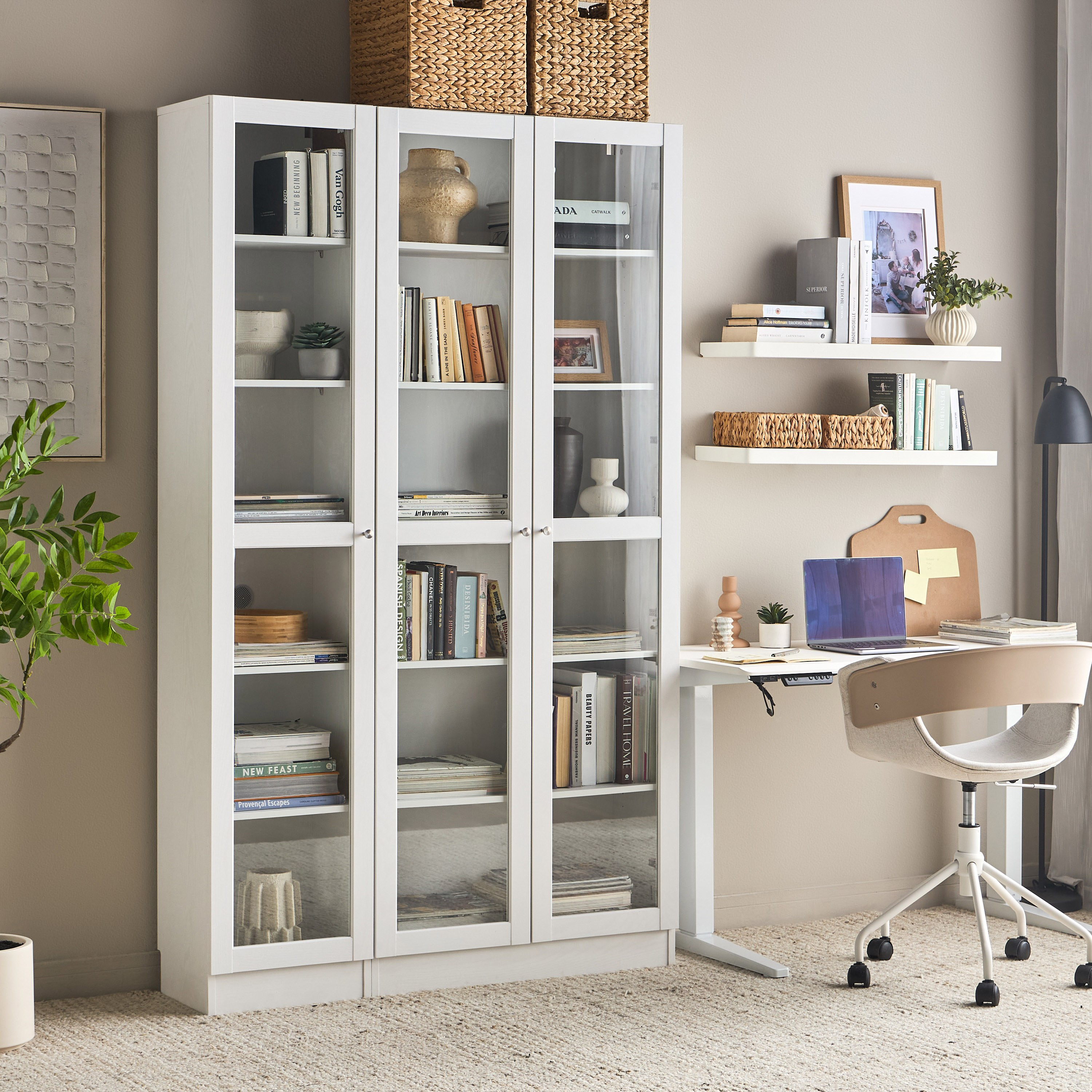 Brayden Tall Bookcase With Glass Doors - Wide-furniture-office-bookcasesdividersandstorage-image-7
