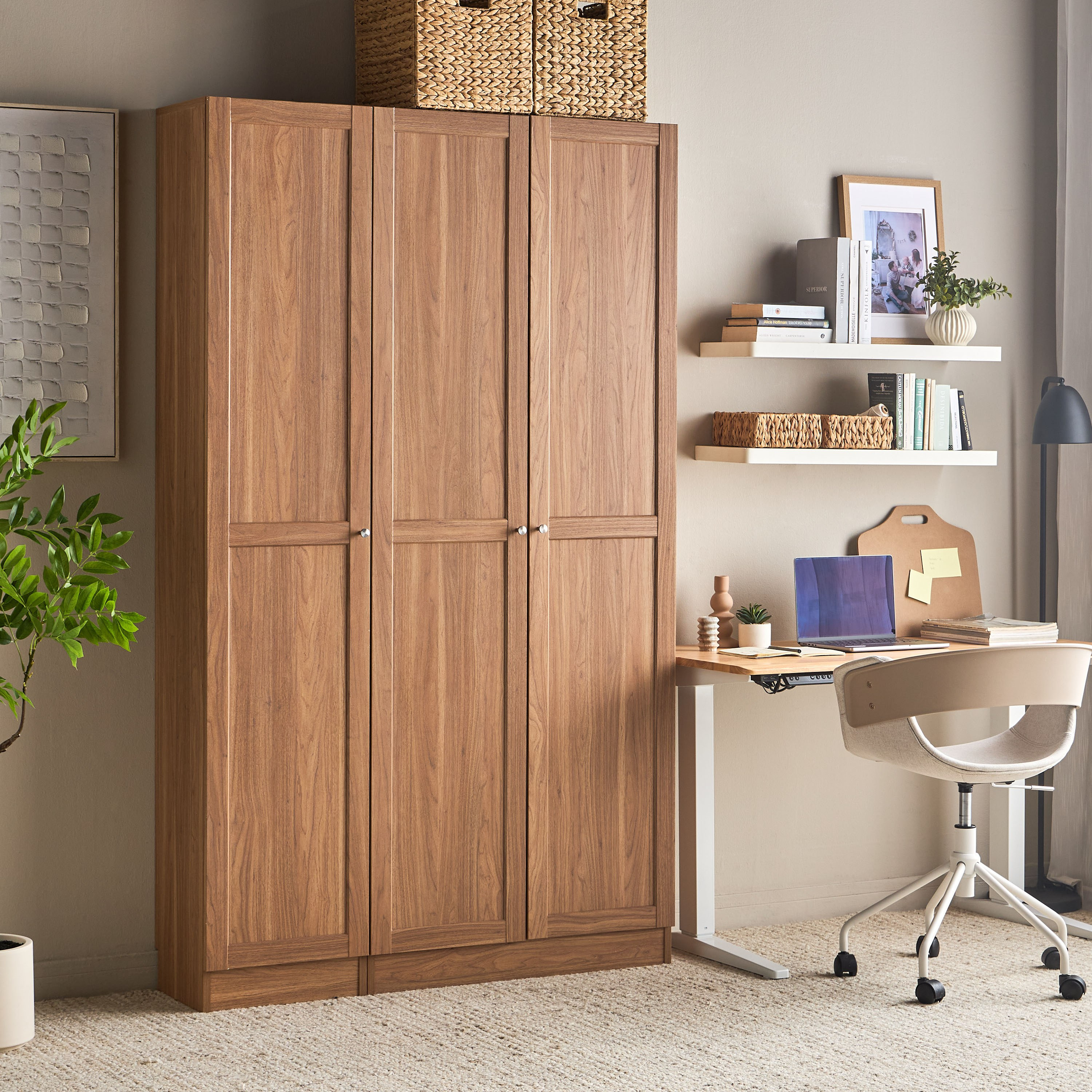 Brayden Tall Bookcase With Doors - Wide-furniture-office-bookcasesdividersandstorage-image-6