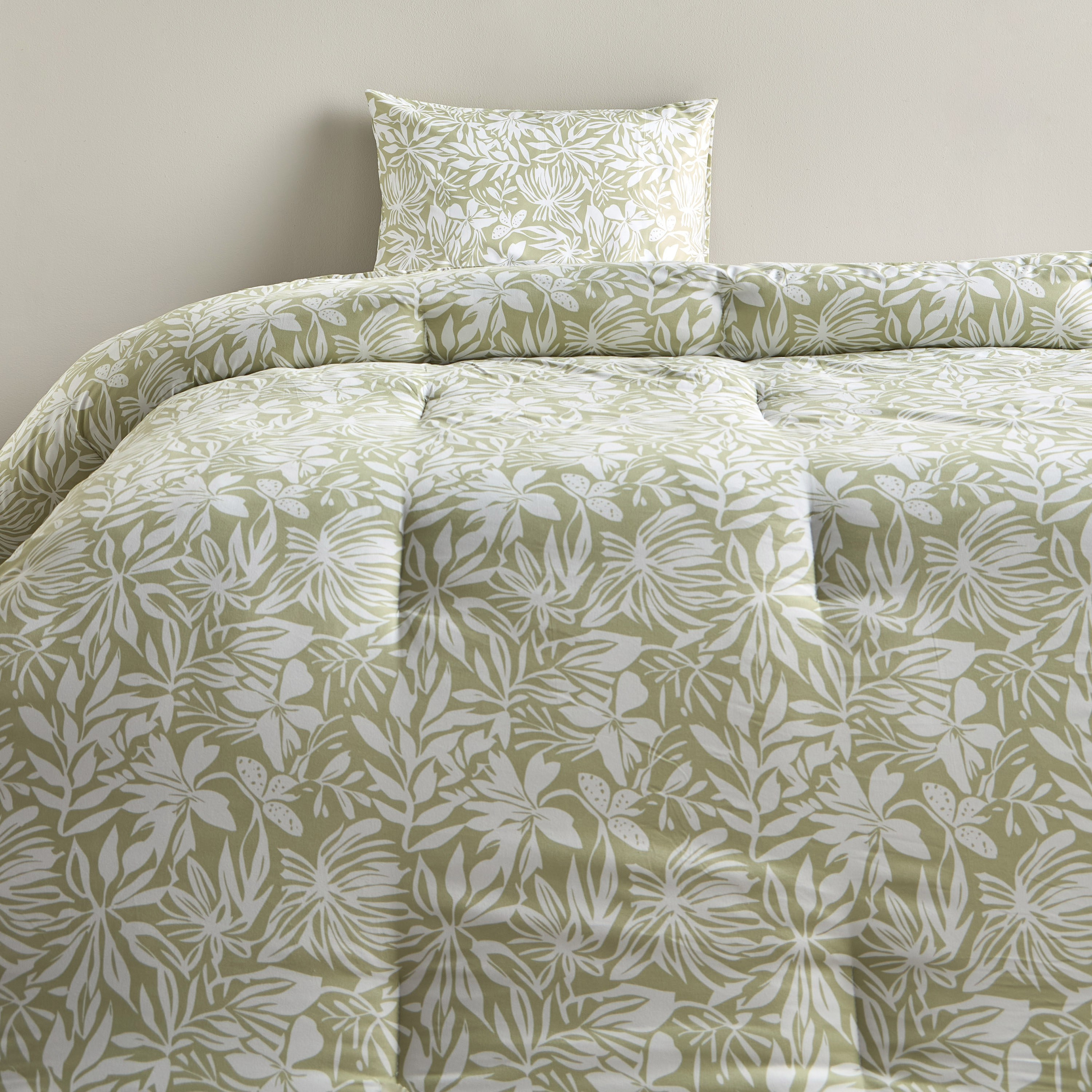 Nimfa Microfibre Floral 2-Piece Full Comforter Set - 160x230 cm-household-bedding-comfortersandbedspreads-comforters-image-2
