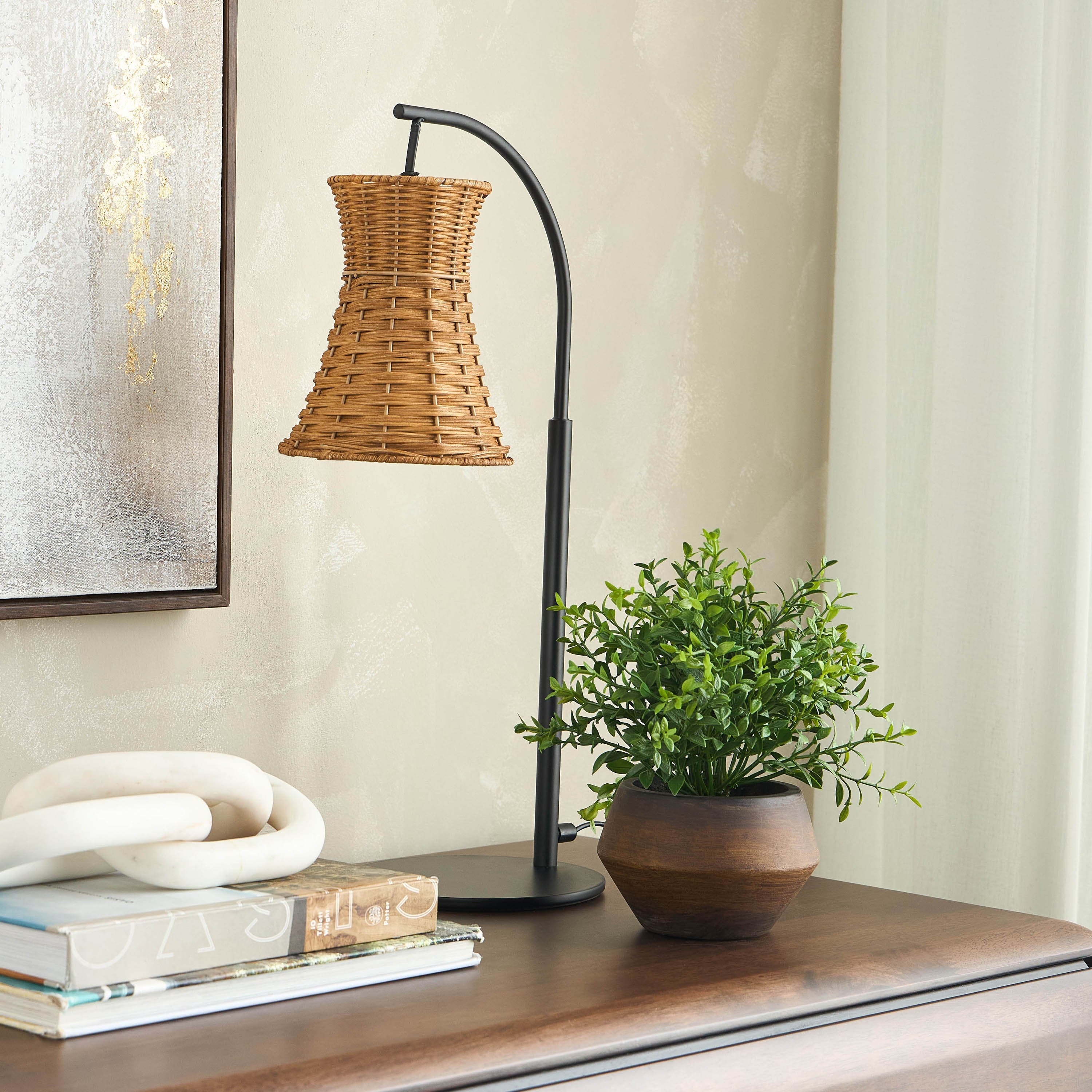 Chris Rattan Table Lamp - 51 cm-household-lighting-tableanddesklamps-image-4