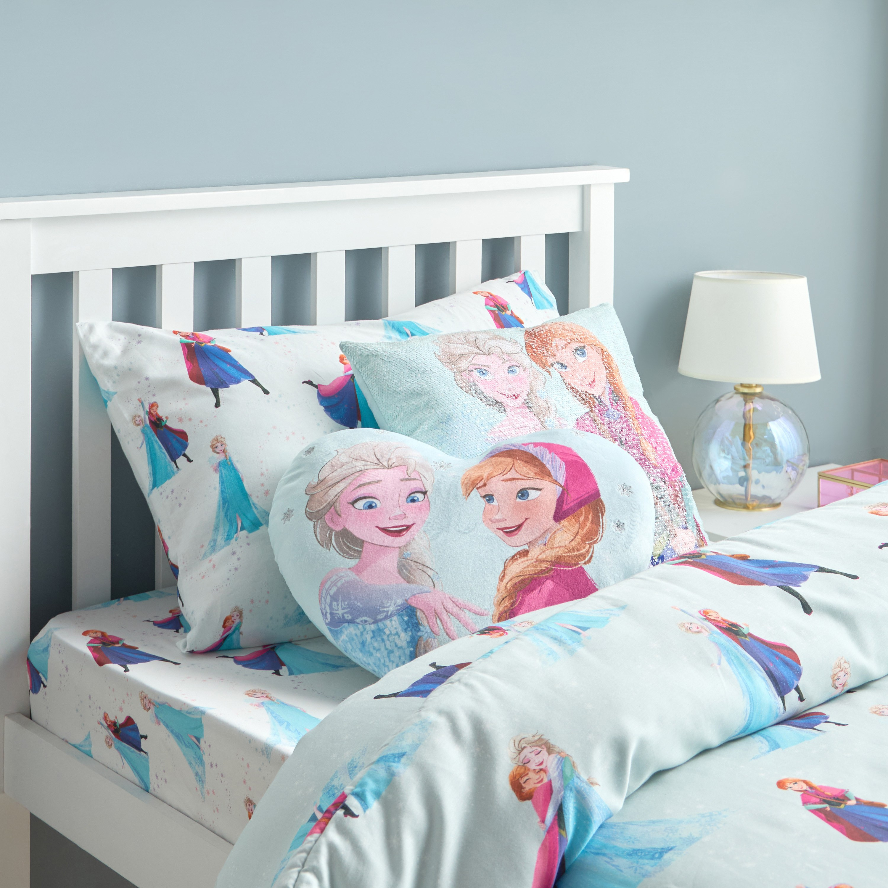 Disney Frozen Elsa and Anna Magical Cotton Full Fitted Sheet - 120x200 cm-babyandkids-beddingandwindows-bedding-fittedandflatsheets-image-3