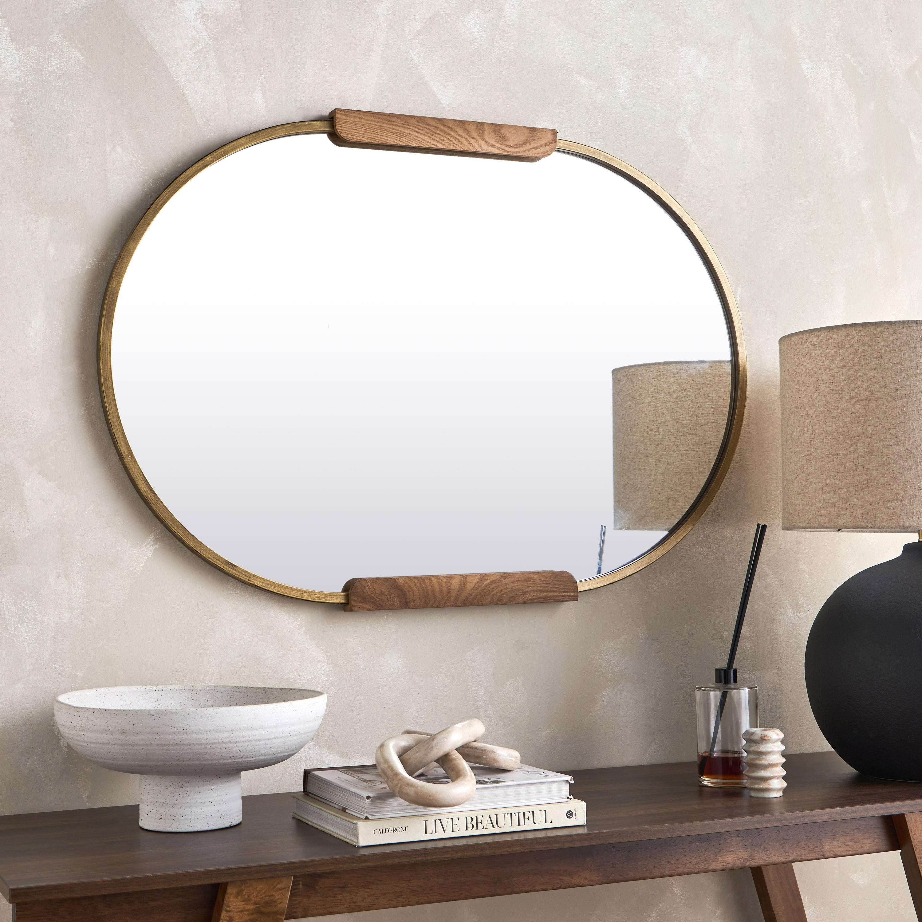 Alina Wall Mirror - 100x70 cm-household-walldecorandmirrors-mirrors-wallmirrors-image-1