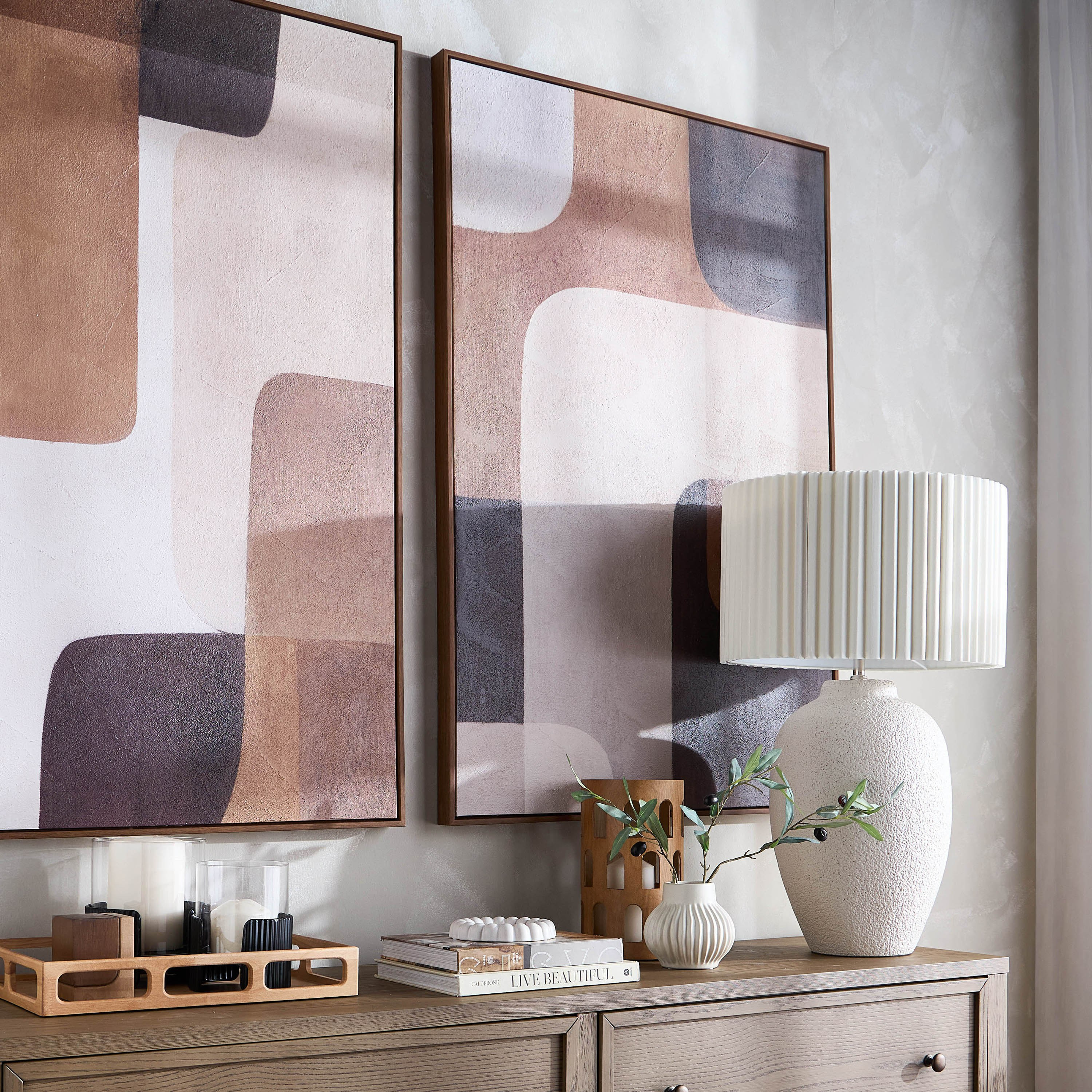 طقم زينة حائط كانفاس مؤطر من قطعتين - تيُوسر - 80×120 سم-household-walldecorandmirrors-wallart-image-3