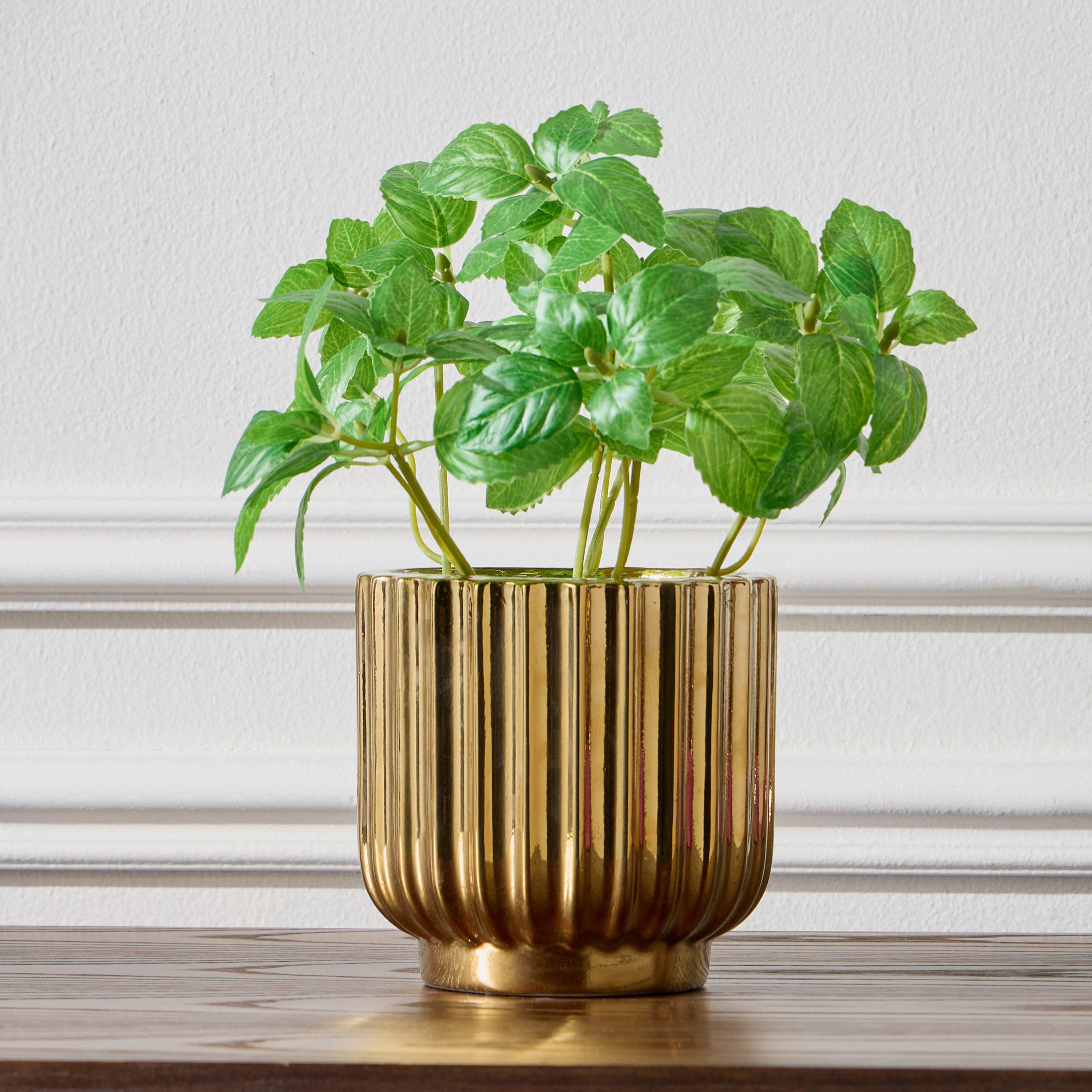 Naz Basil Plant in Pot - 29 cm-household-gardenandoutdoor-artificialplants-pottedplants-image-1