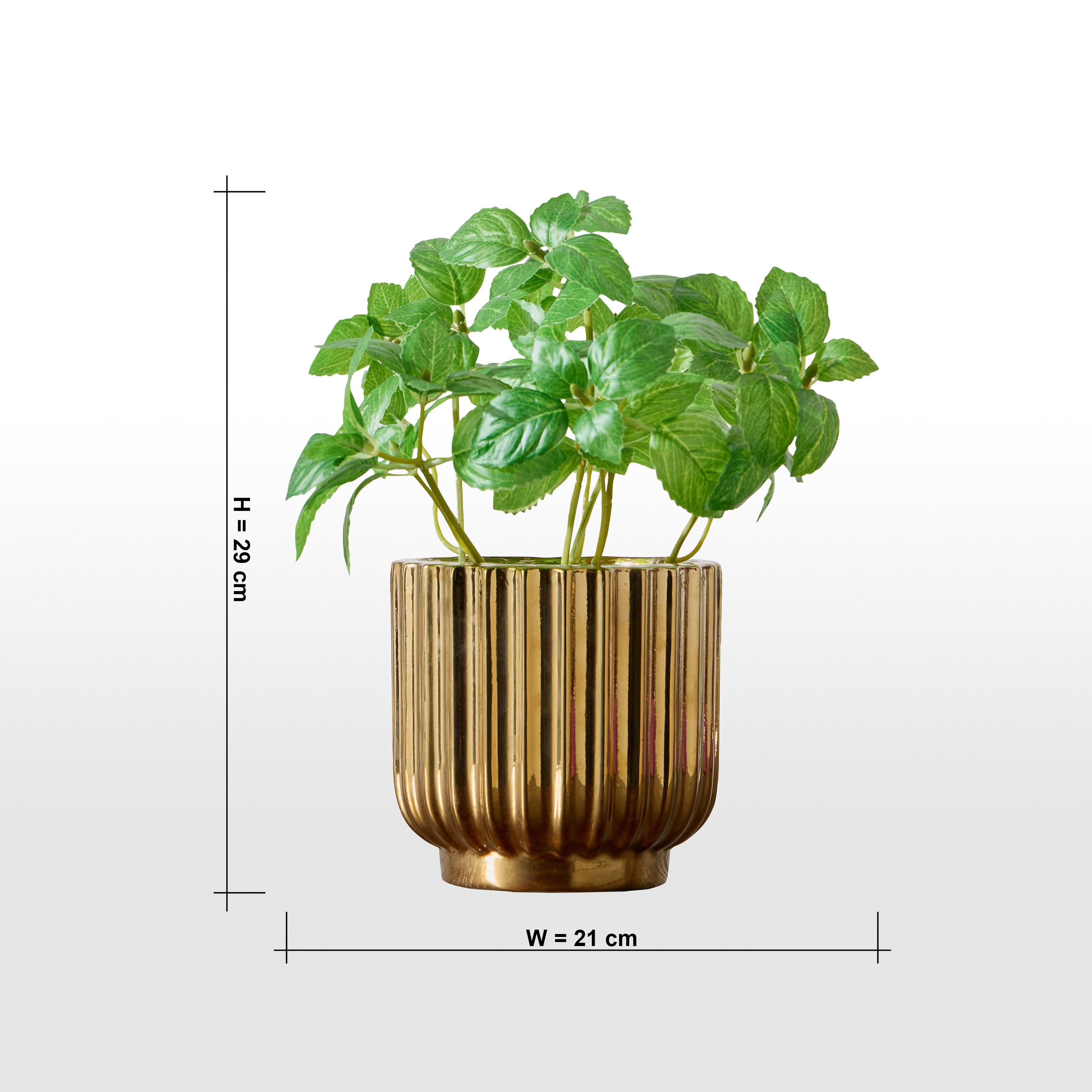 Naz Basil Plant in Pot - 29 cm-household-gardenandoutdoor-artificialplants-pottedplants-image-4