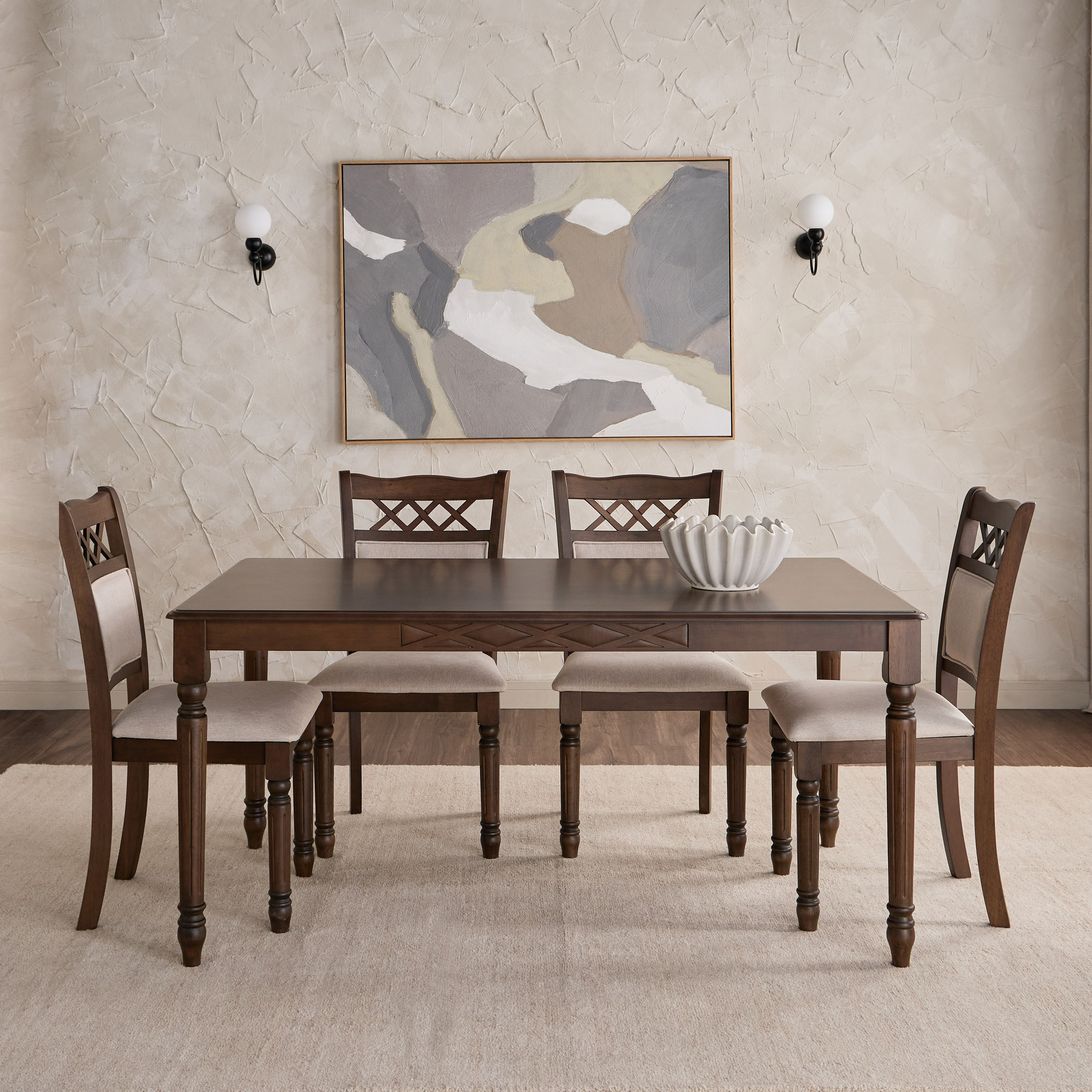 طقم طاولة سفرة 6 مقاعد - أميليكا-furniture-diningroom-diningsets-image-2