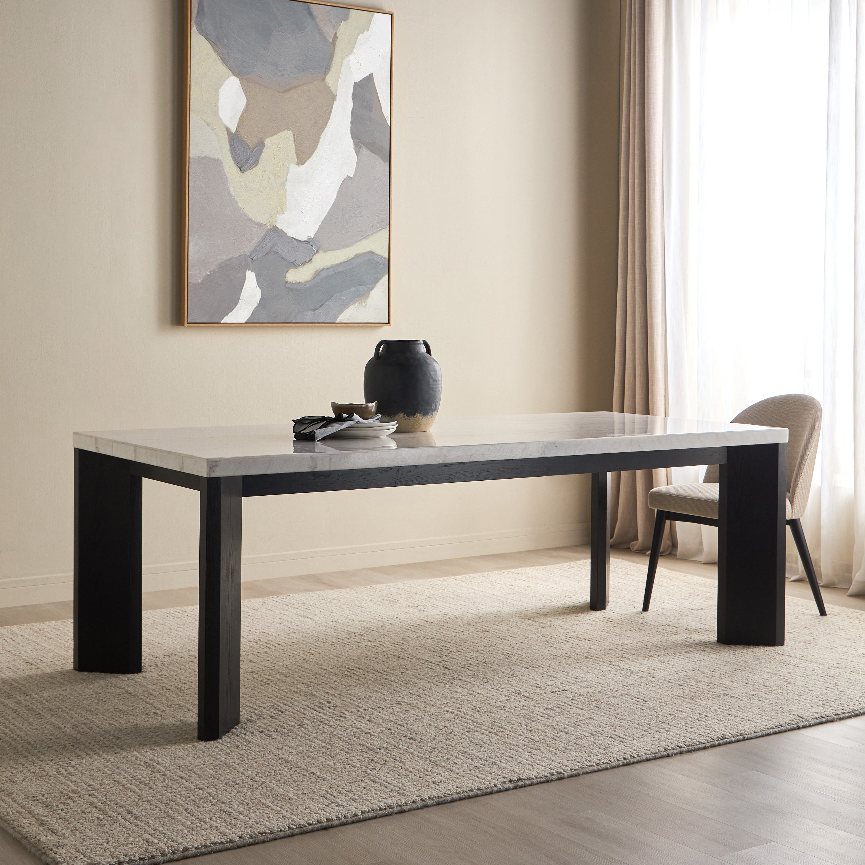 Robin 8-Seater Marble Top Dining Table