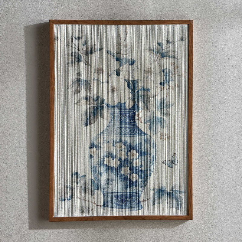 زينة حائط كانفاس مؤطرة بشرّابات - دهار - 50×70 سم — صورة 1