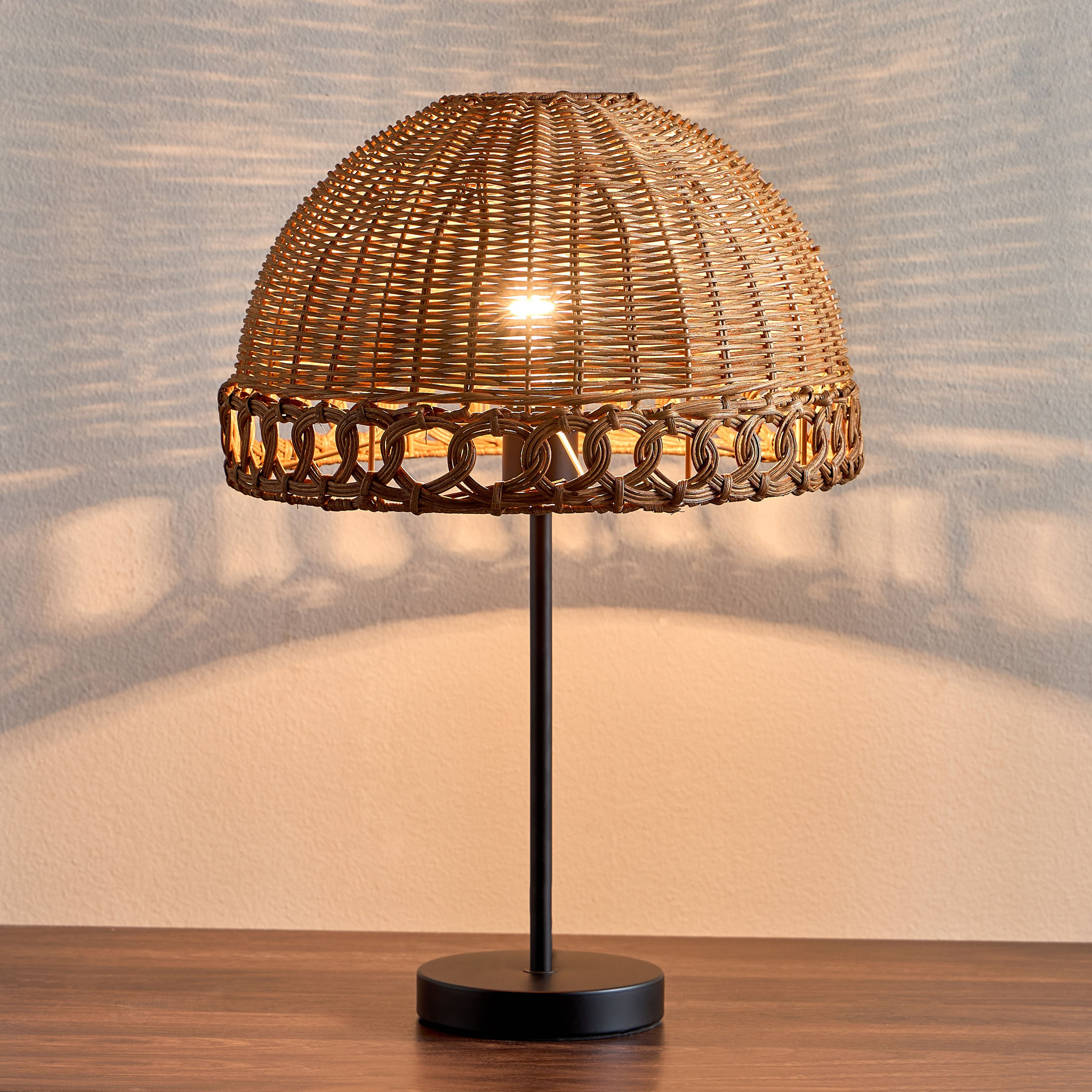 Audrey Rattan Table Lamp - 52 cm-household-lighting-tableanddesklamps-image-2