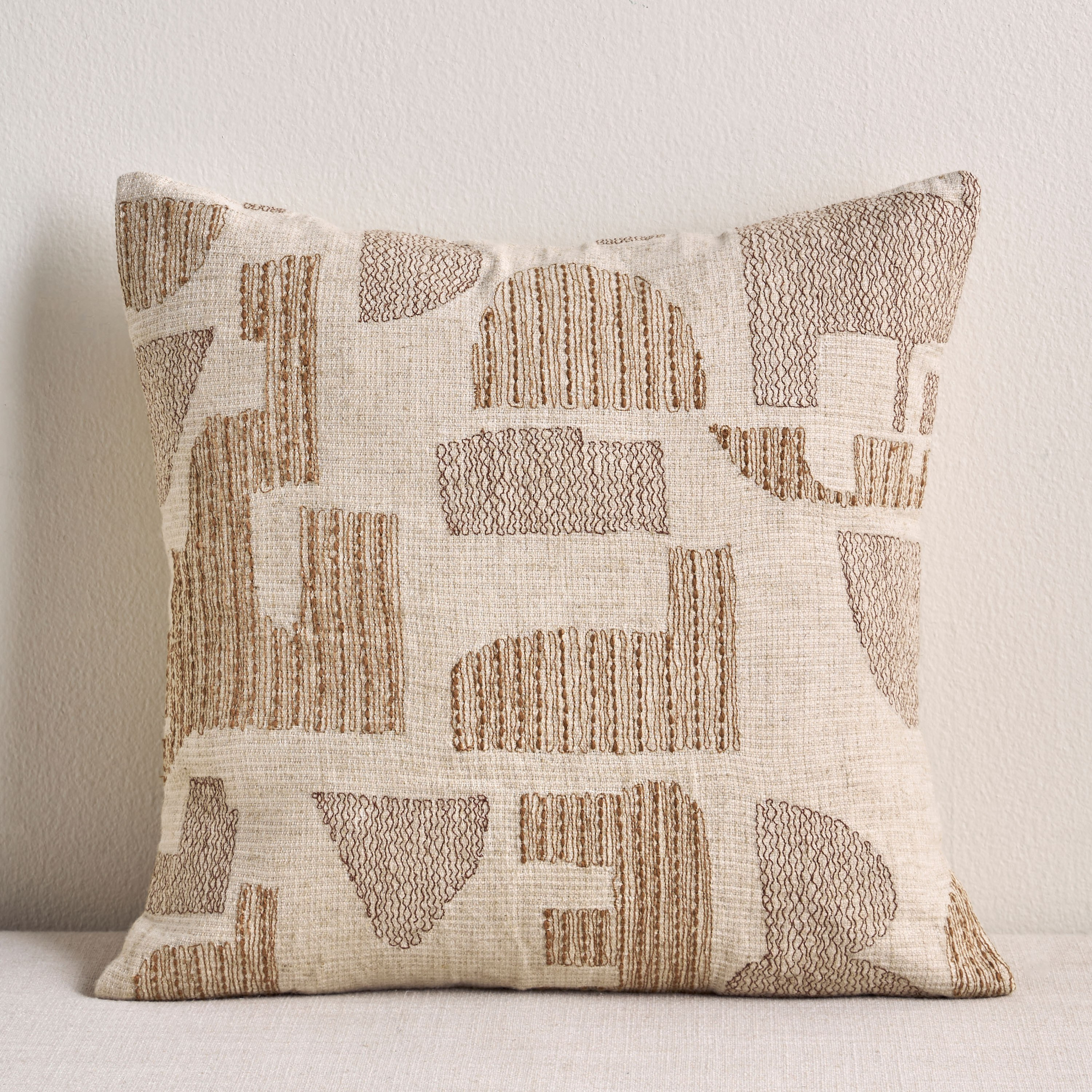 Mondo Embroidered Abstract Cushion Cover - 50x50 cm-household-cushionsandthrows-cushioncovers-image-1