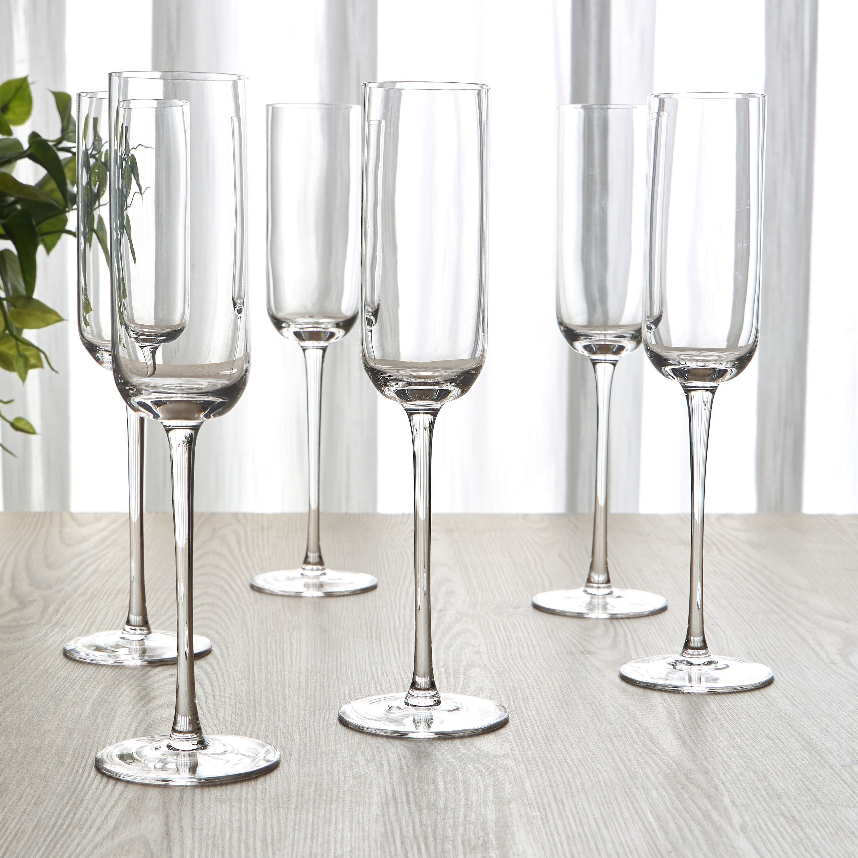 Inaya 6-Piece Flute Glass Set - 210 ml-household-dining-glassware-stemware-image-1