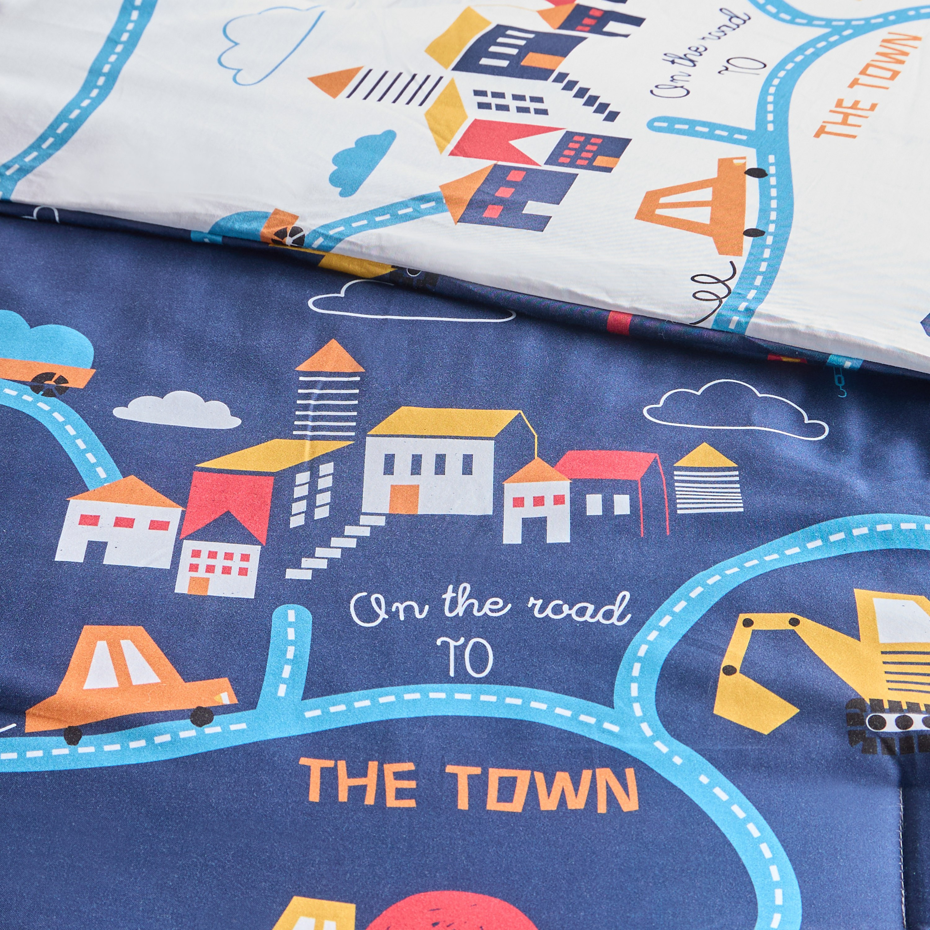 Lambert City Constrution Print Reversible 5-Piece Full Comforter and Sheet Set - 160x220 cm-babyandkids-beddingandwindows-bedding-comforters-image-4