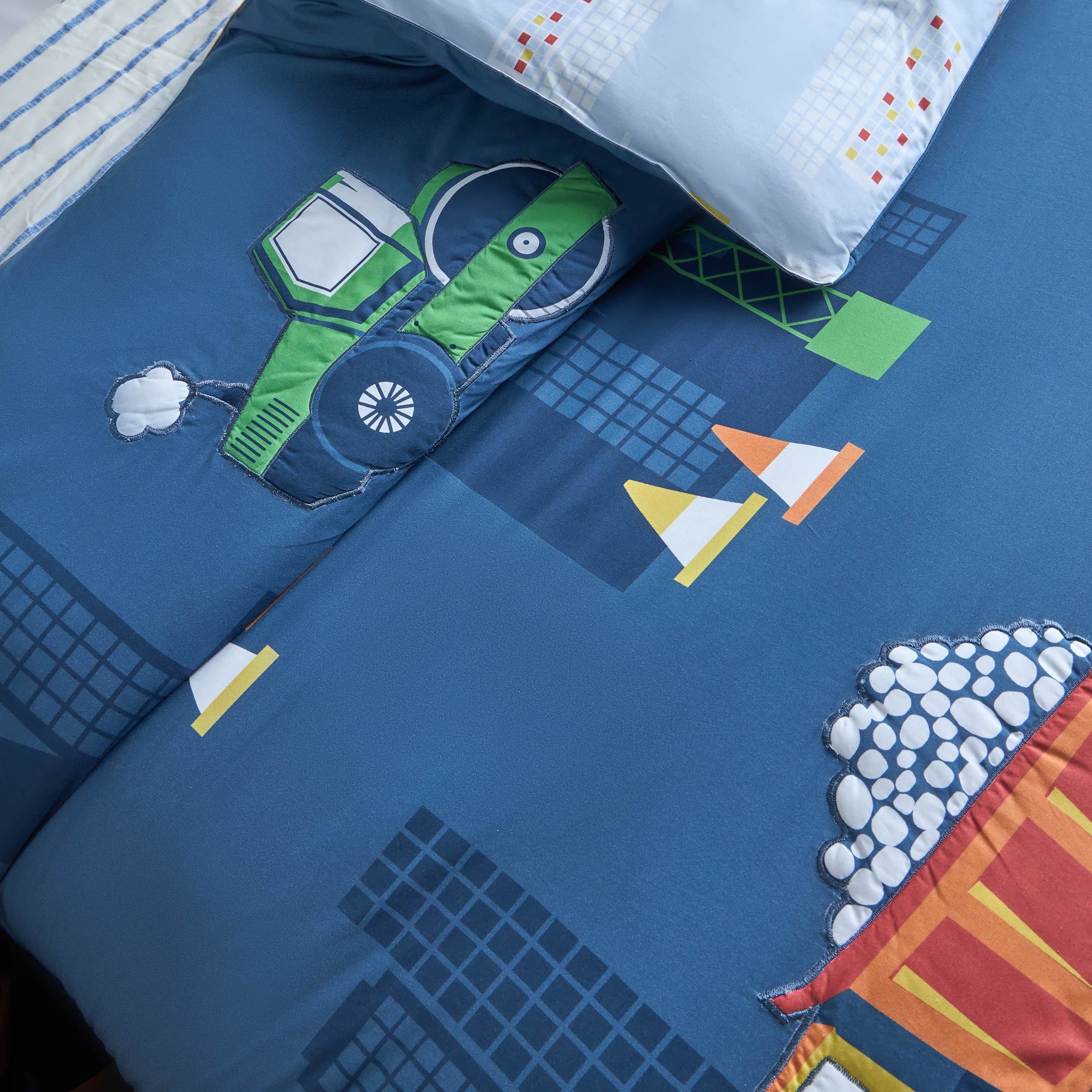 Preston Cotton Applique 200 Thread Count 2-Piece Single Reversible Comforter Set - 135x220 cm-babyandkids-beddingandwindows-bedding-comforters-image-3
