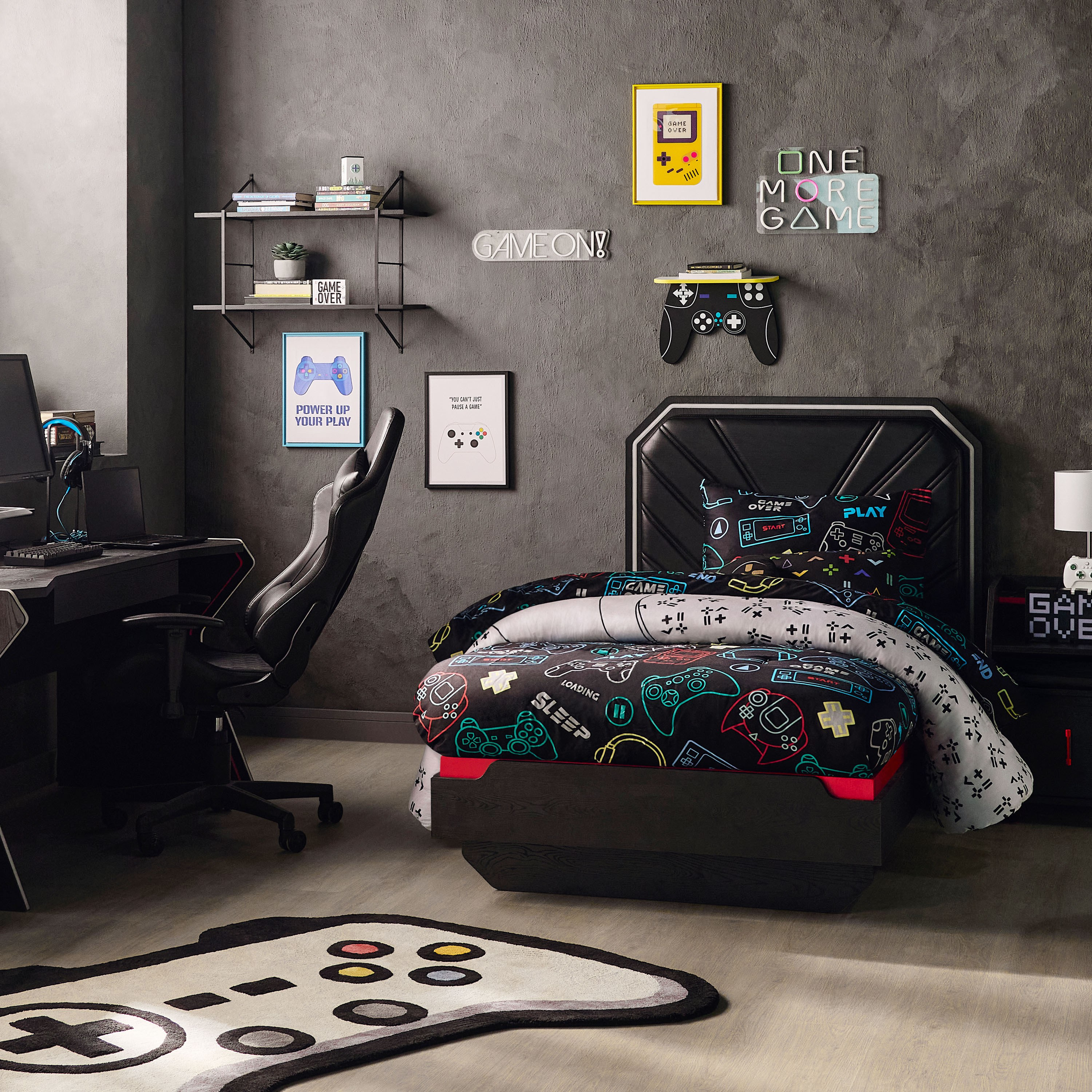Sean Cotton Console Print Reversible 200 Thread Count 2-Piece Single Comforter Set -135x220 cm-babyandkids-beddingandwindows-bedding-comforters-image-6