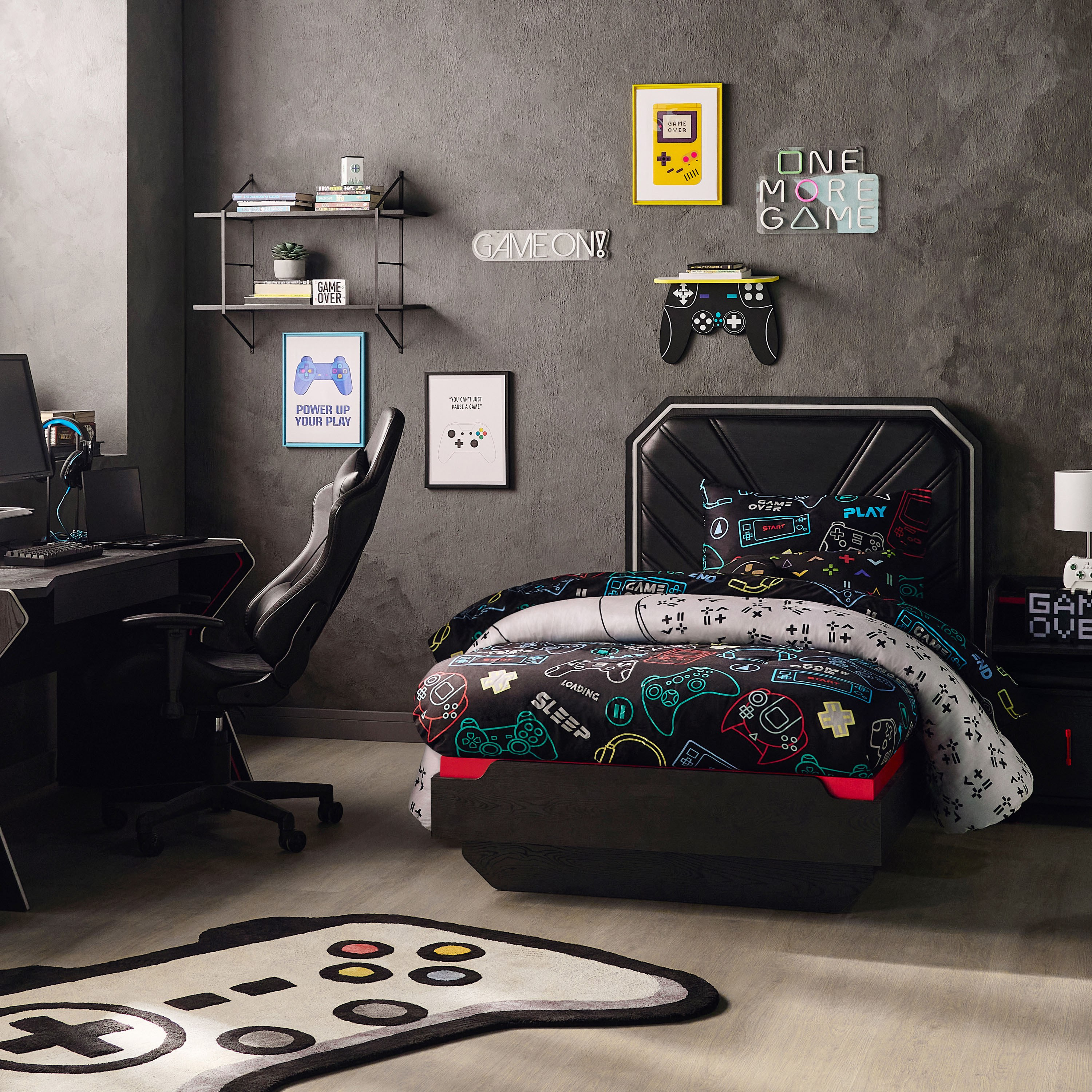 طقم لحاف مقاس كامل على الوجهين قطن بعدد خيوط 200 وطبعات من قطعتين - شون - 160x220 سم-babyandkids-beddingandwindows-bedding-comforters-image-6