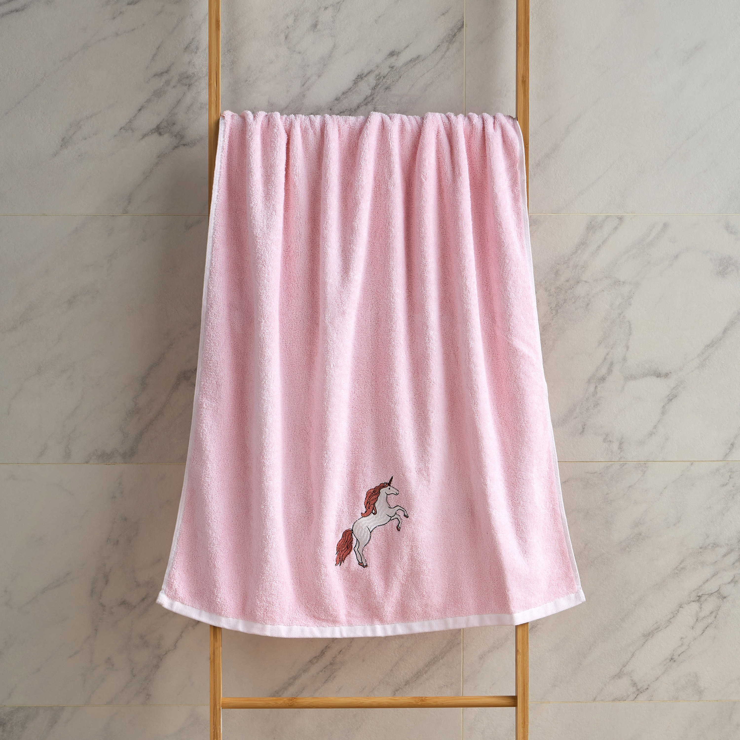 Michelle Unicorn Embroidery Bath Towel - 70x140cm