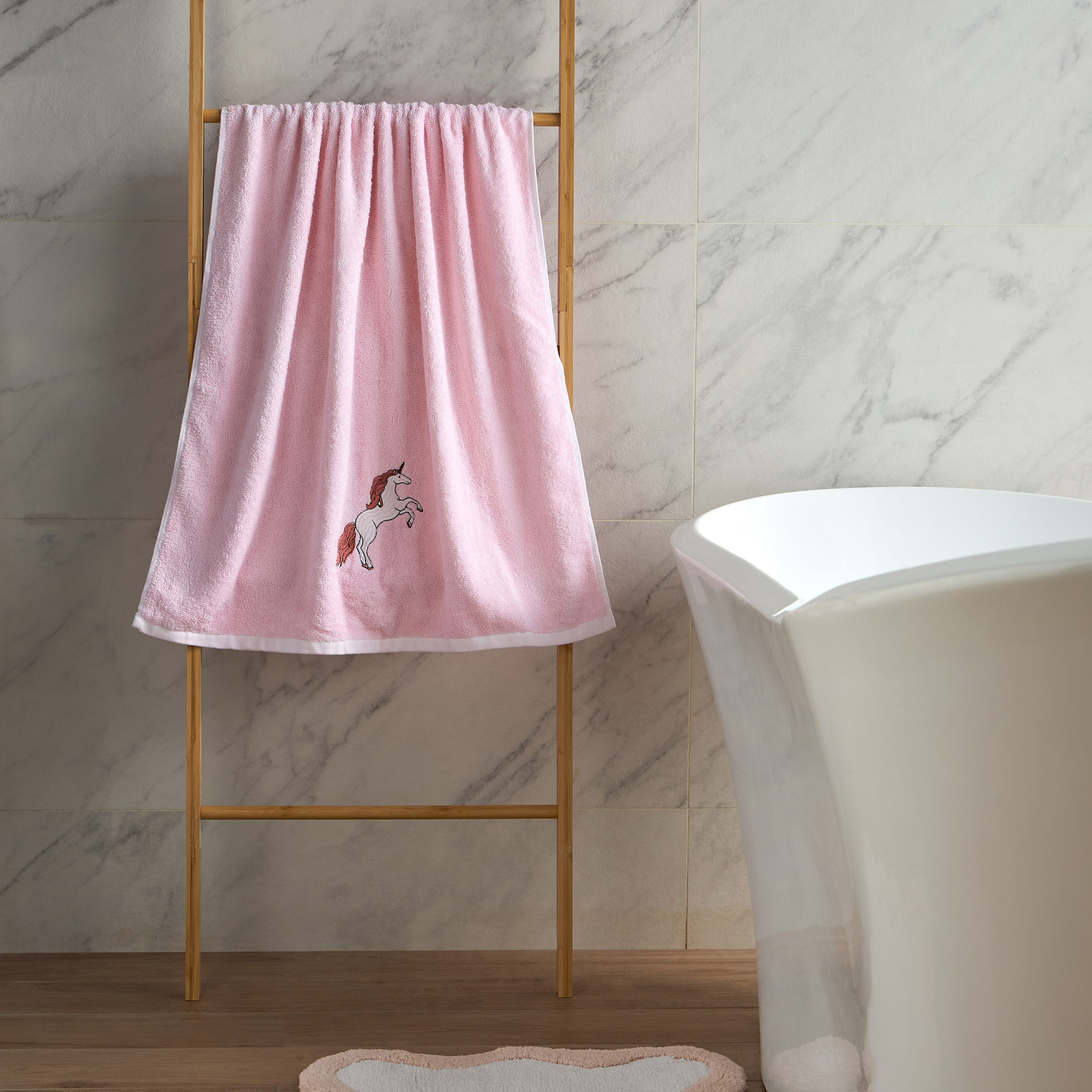 منشفة حمام قطن بتطريز يونيكورن - ميشيل - 70x140 سم-kids-bathandstorage-bath-towels-image-3