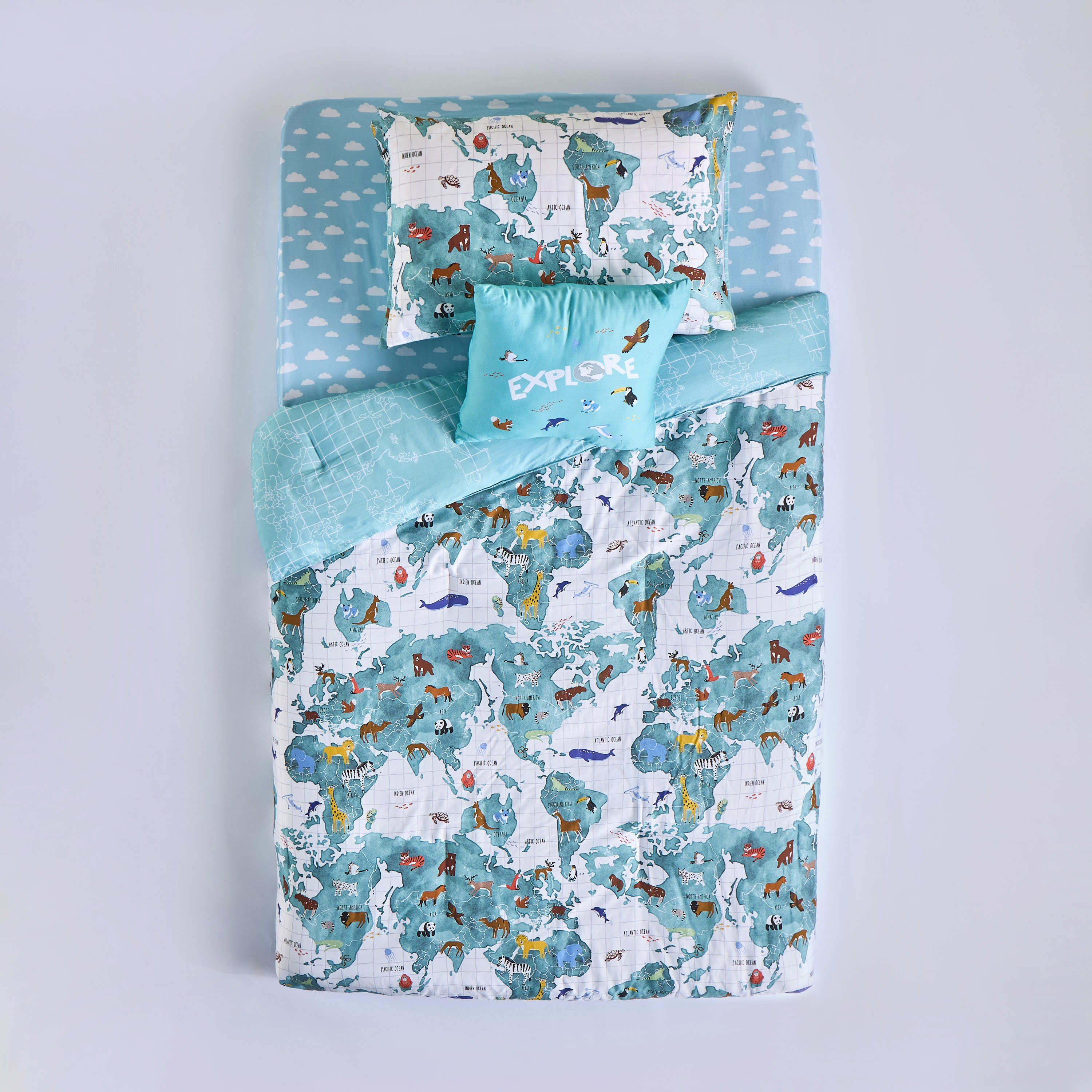 Herbert Printed 5-Piece Single Reversible Comforter and Sheet Set - 135x220 cm-babyandkids-beddingandwindows-bedding-comforters-image-3
