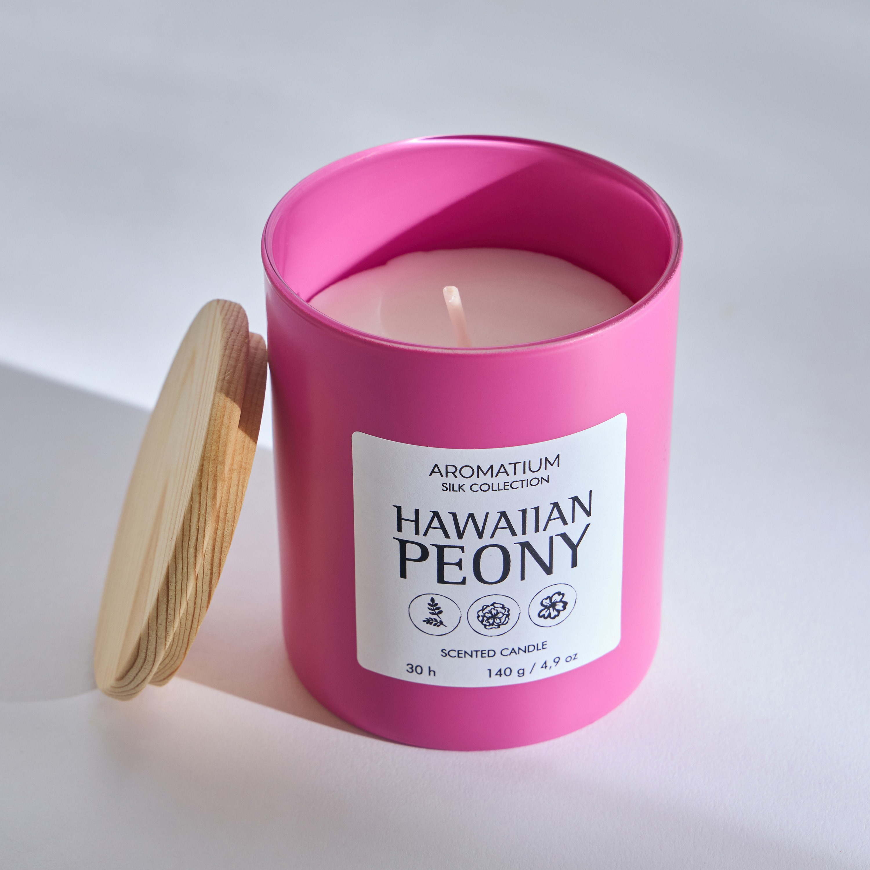 Aromatium Silk Collection Hawaiian Peony Scented Candle - 30 h-household-homefragrance-candles-image-2