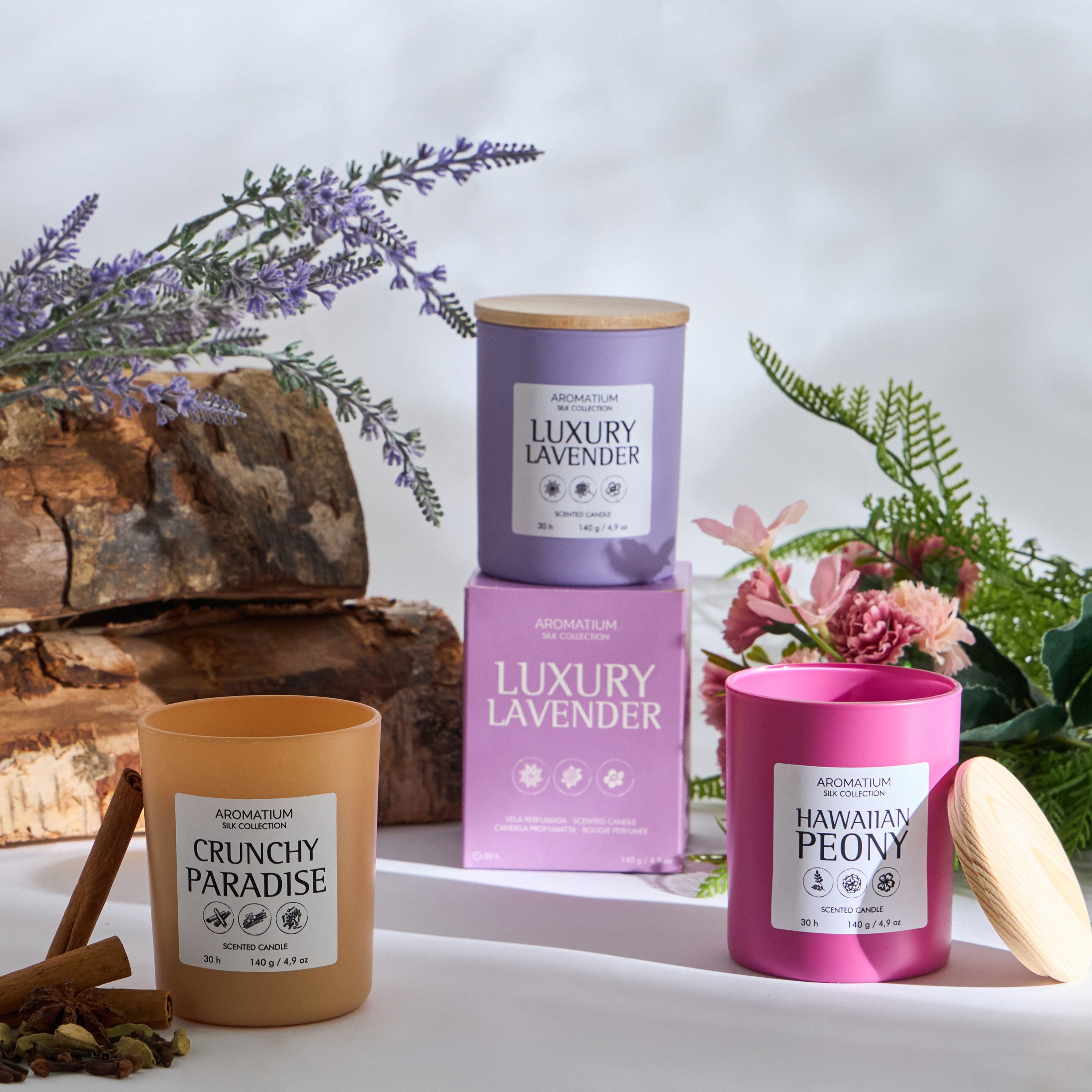 Aromatium Silk Collection Hawaiian Peony Scented Candle - 30 h-household-homefragrance-candles-image-3