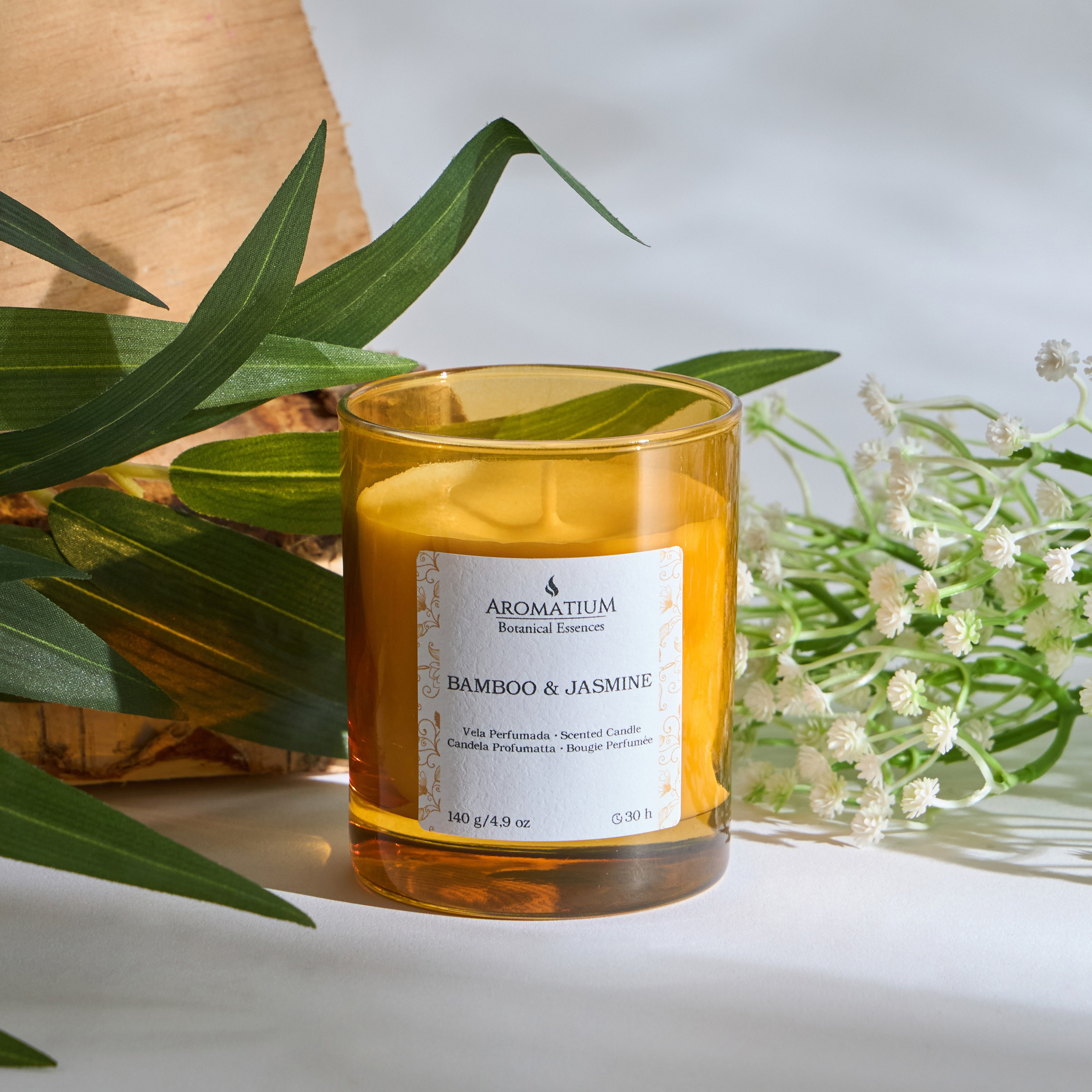Aromatium Botanical Essences Bamboo and Jasmine Scented Candle - 30 h-household-homefragrance-candles-image-1