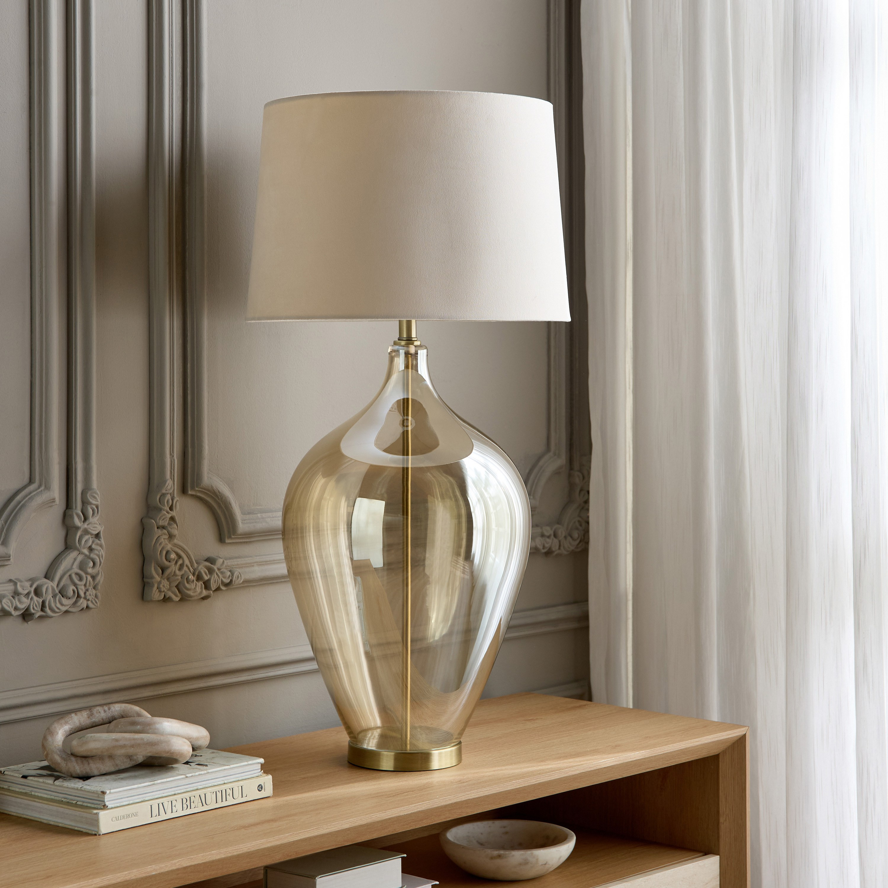 Kinsley Glass Table Lamp - 89 cm-household-lighting-tableanddesklamps-image-5